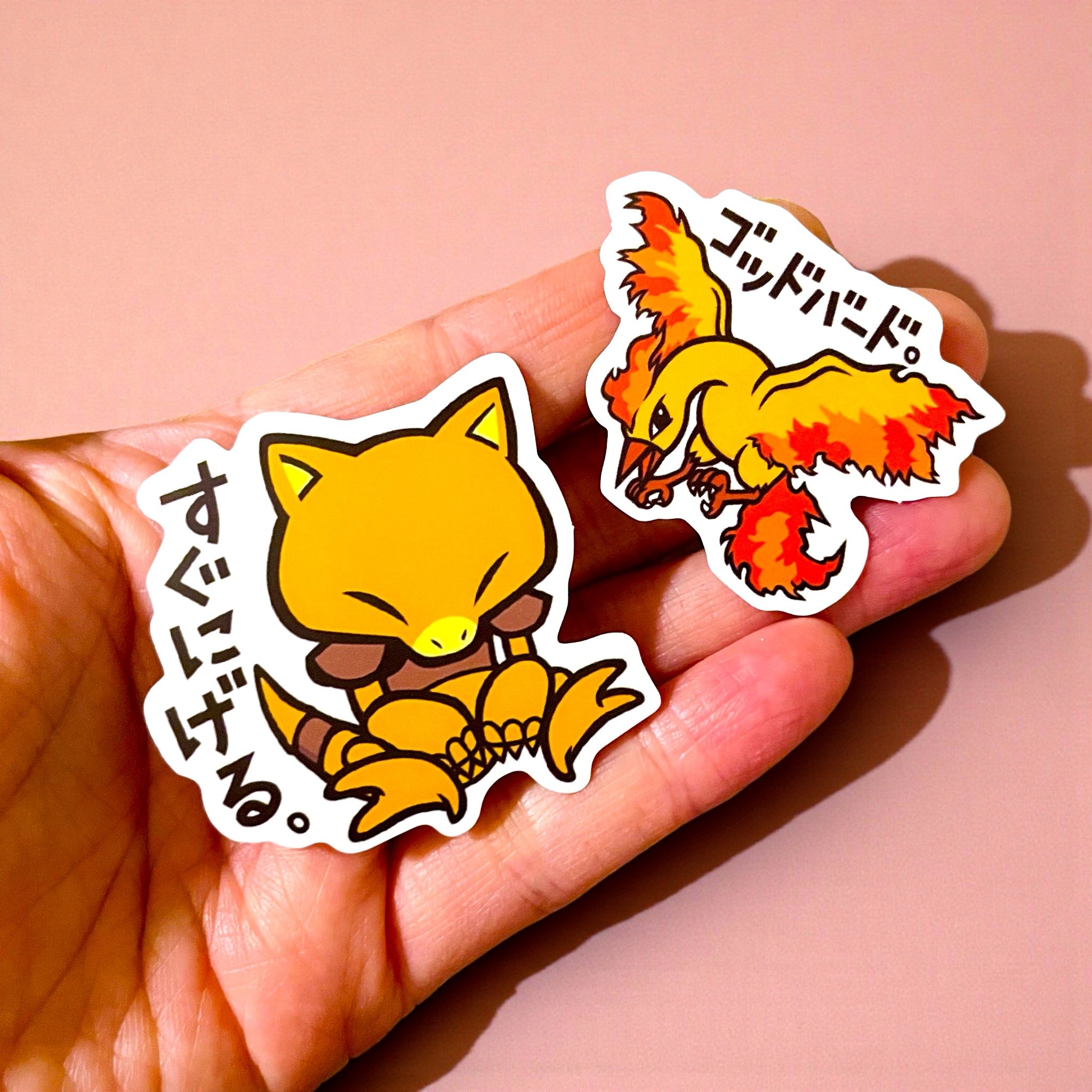 Abra and Moltres Japanese Stickers