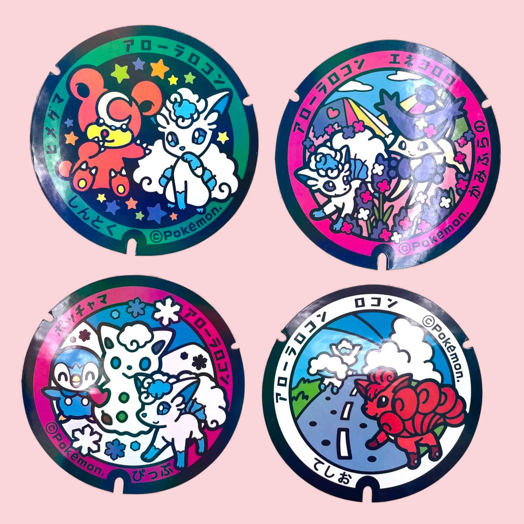 Alolan Vulpix Pokelid Japan Holographic Stickers Kawaii Decals