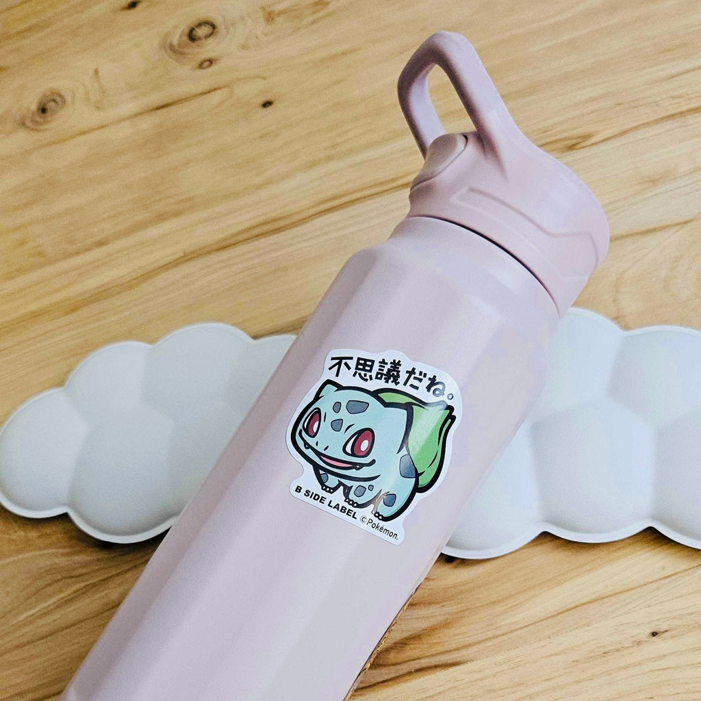 Bulbasaur B-Side Label Waterproof Japanese Sticker on a Waterbottle