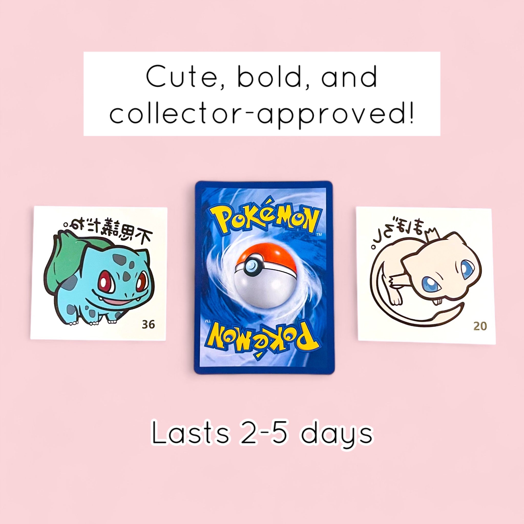 Bulbasaur and Mew Temporary Tattoos Japanese