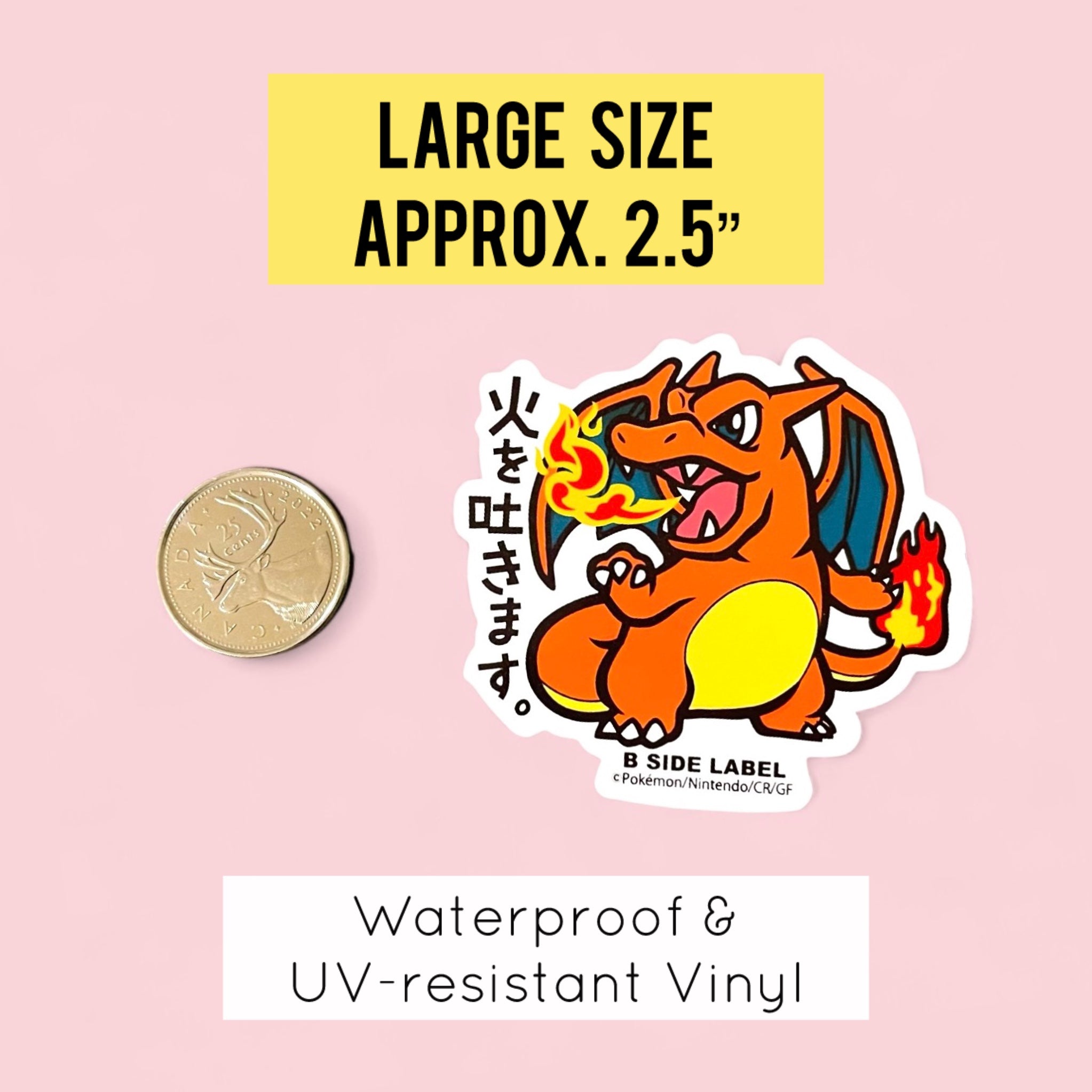 Charizard vinyl sticker kawaii Japanese style waterproof decal for laptop or water bottle