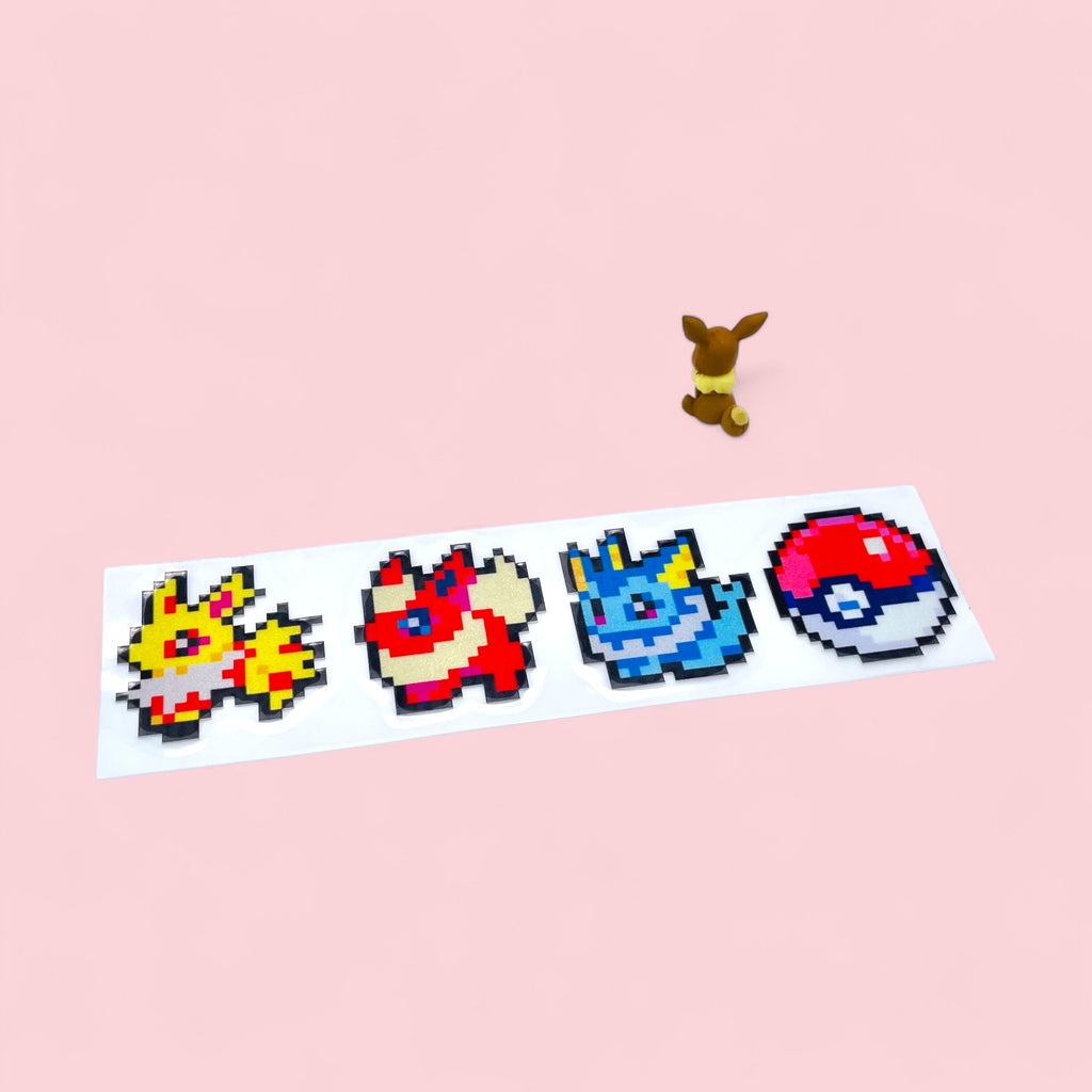 Eeveelution 8Bit Vinyl Sticker Retro Gaming Decor Water Bottle Sticker