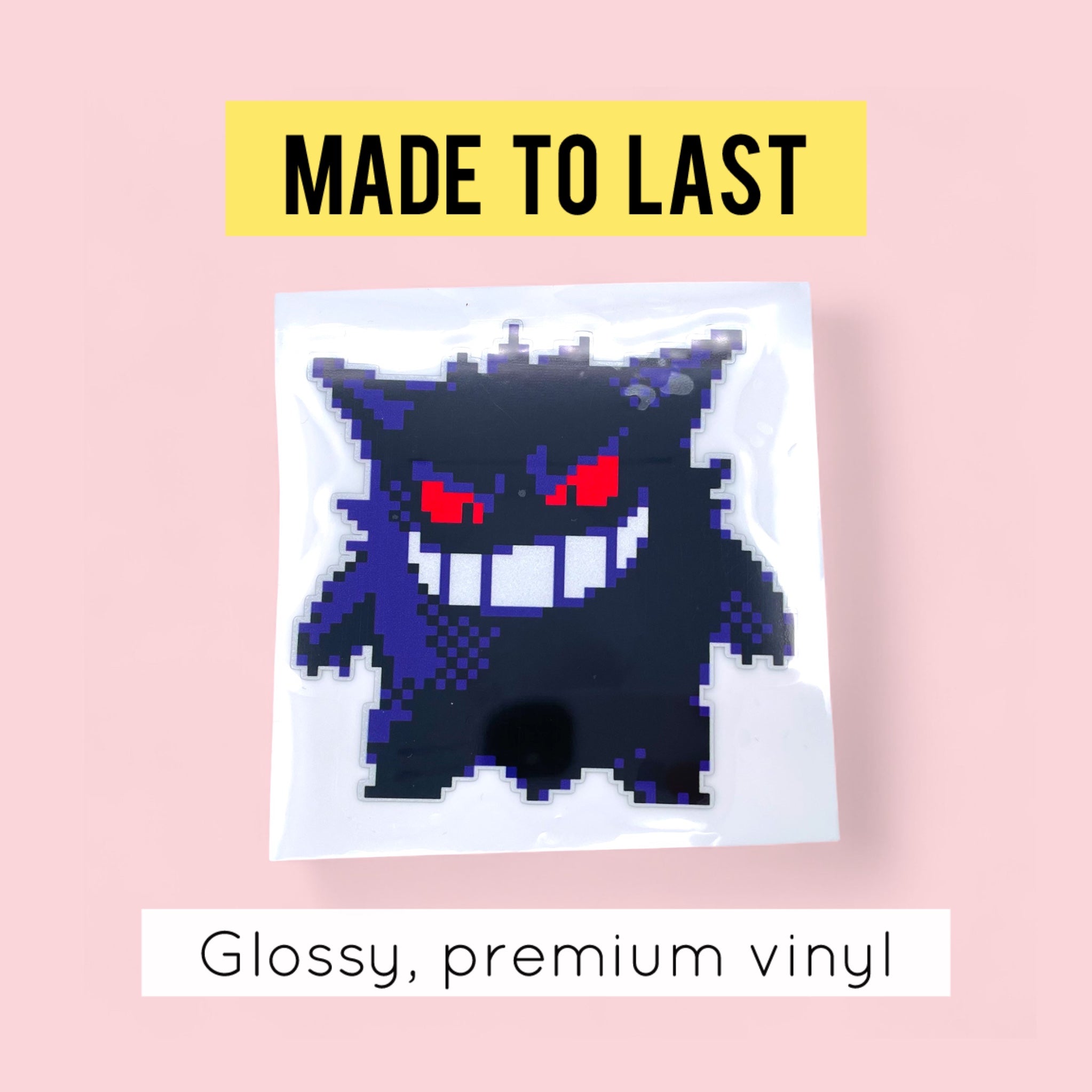 Gengar Retro 8Bit Car Decal Vinyl Sticker Large