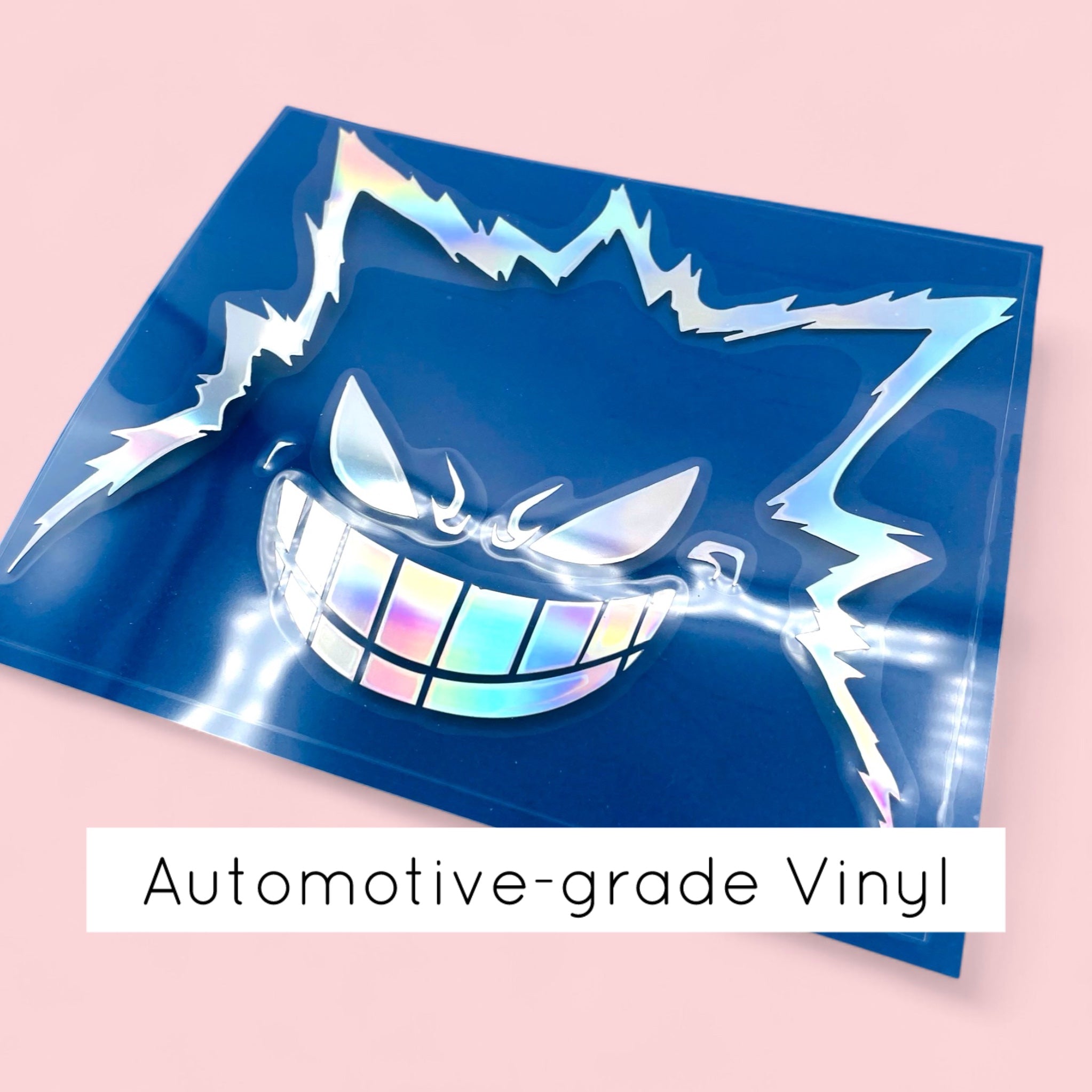 Holographic Gengar Vinyl Sticker Large Car Decal Flat Lay