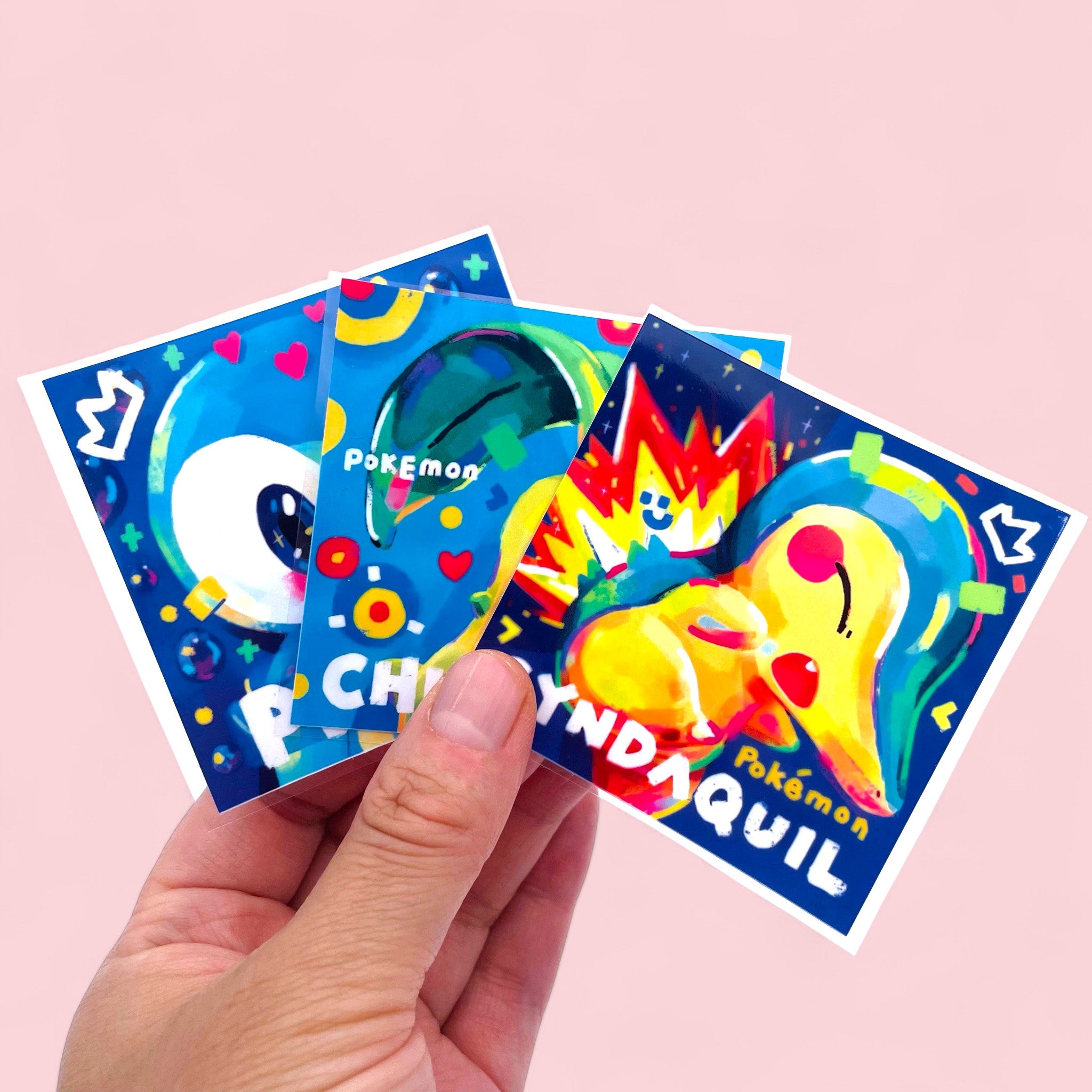 Piplup, Cyndaquil & Chikorita Stickers • Kawaii Vinyl Decals