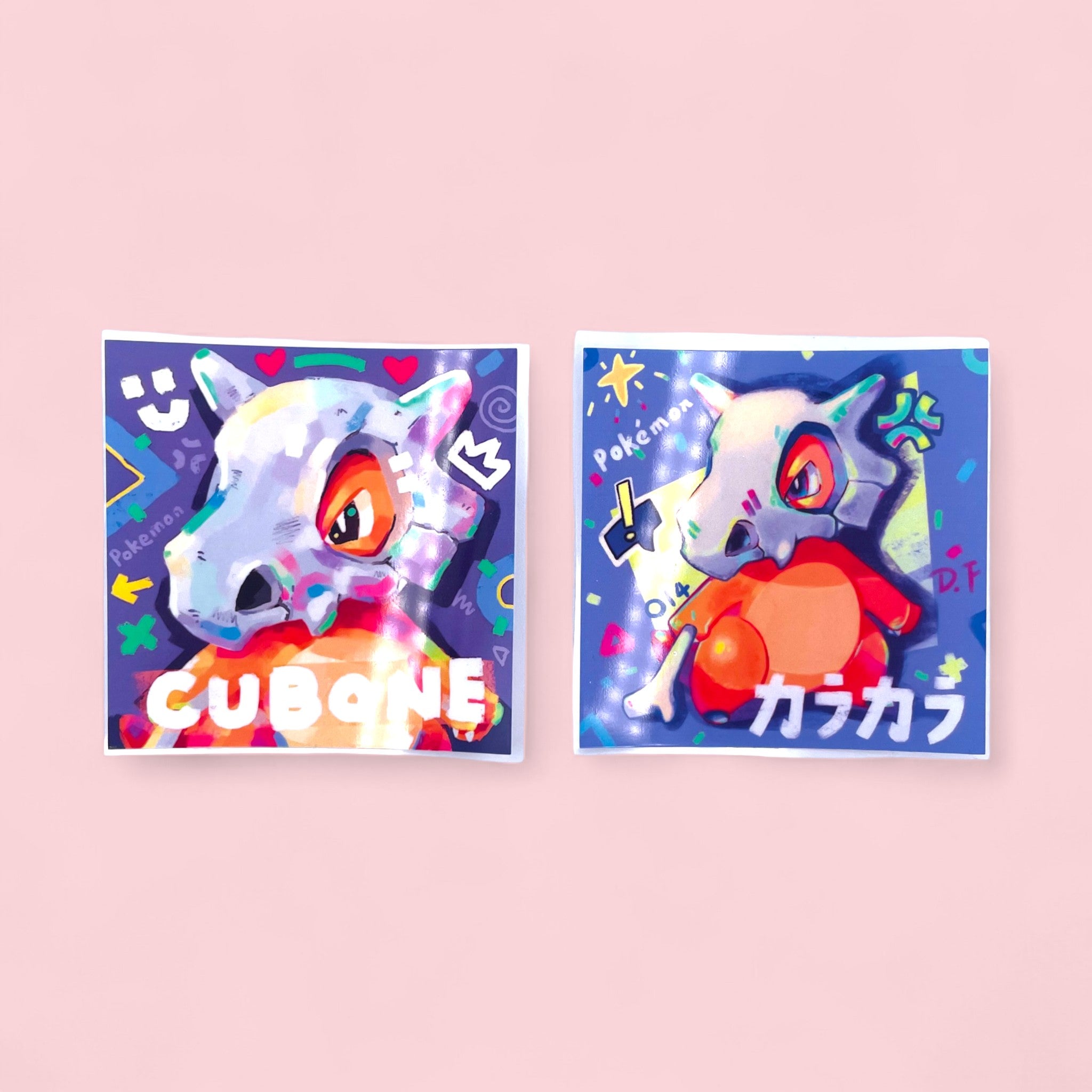 Cubone Stickers • Kawaii Vinyl Decals