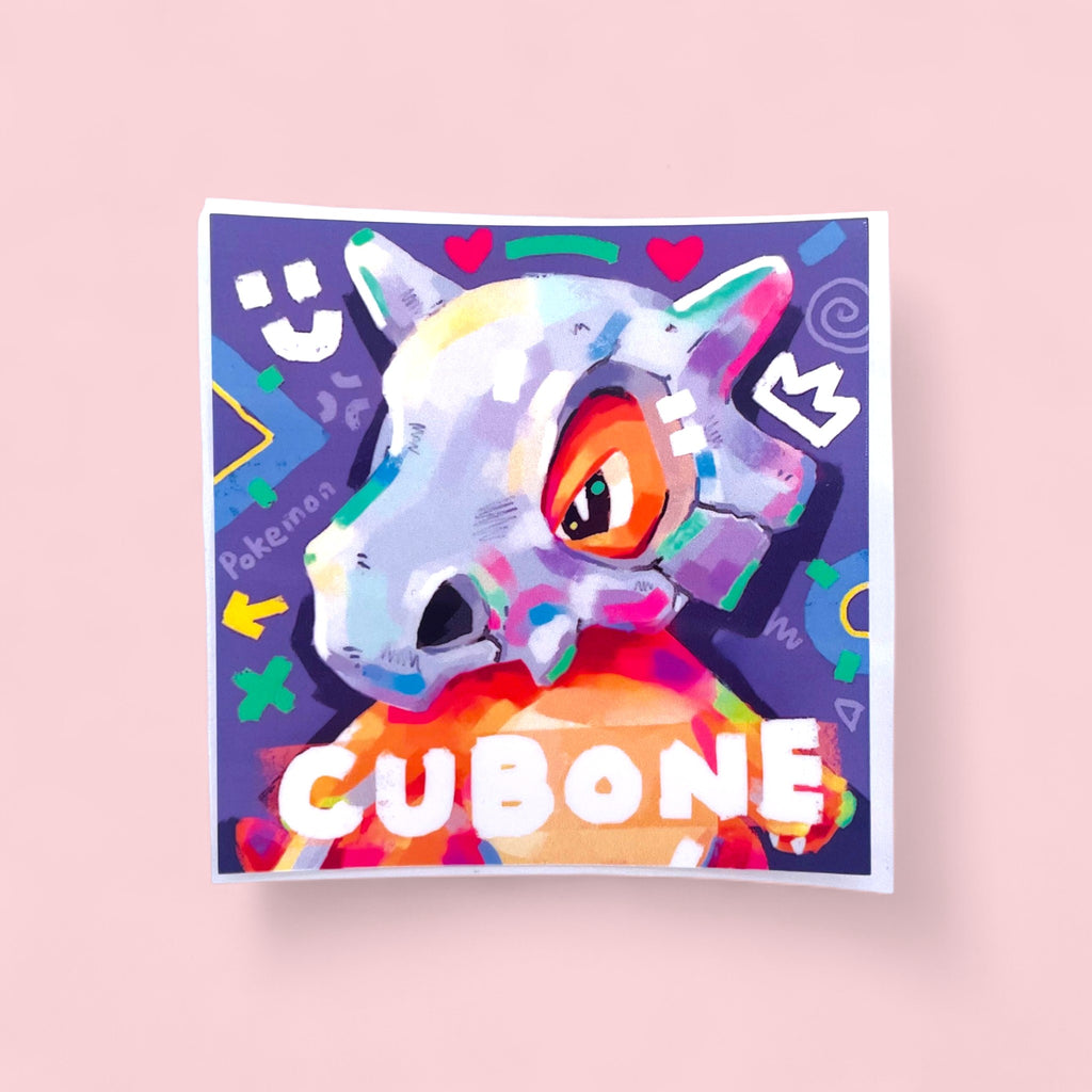 Cubone Stickers • Kawaii Vinyl Decals