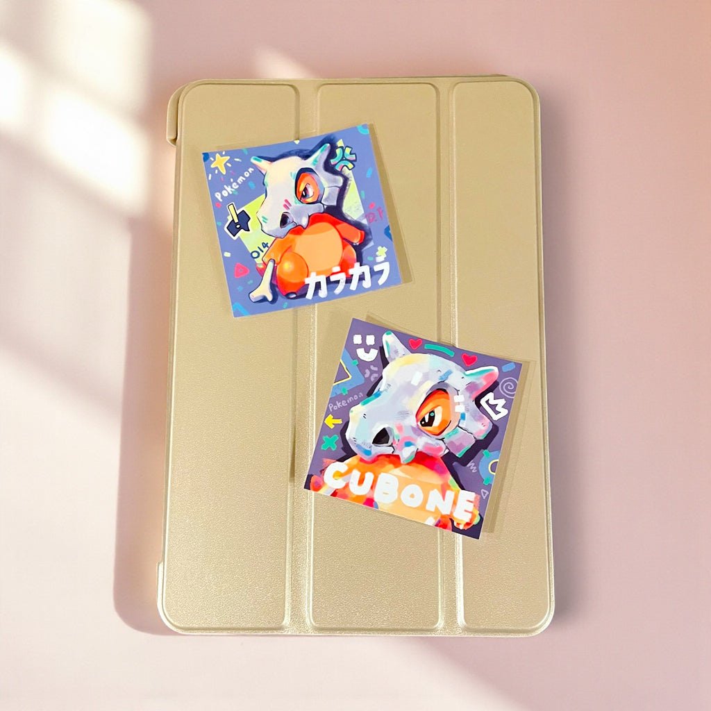 Cubone Stickers • Kawaii Vinyl Decals