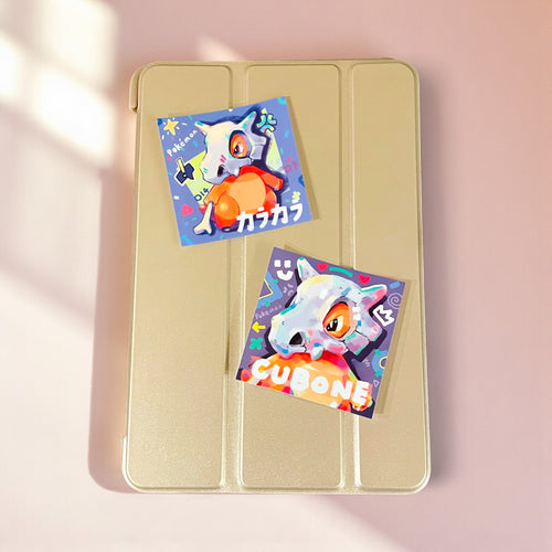 Cubone Stickers • Kawaii Vinyl Decals