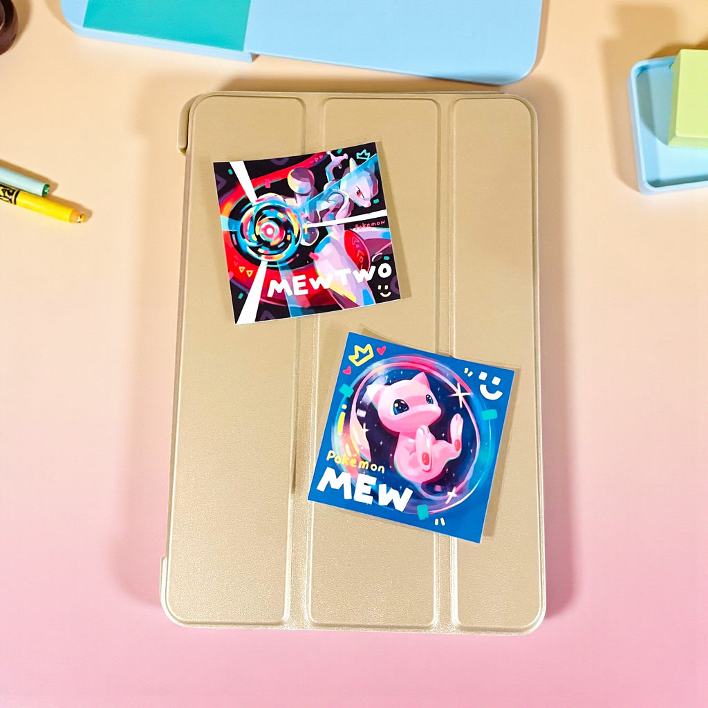 Mew & Mewtwo Stickers • Kawaii Vinyl Decals