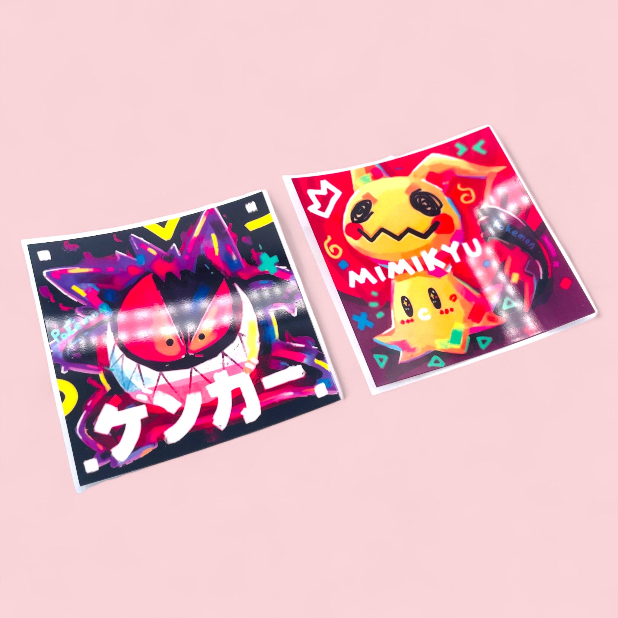 Gengar & Mimikyu Stickers • Kawaii Vinyl Decals