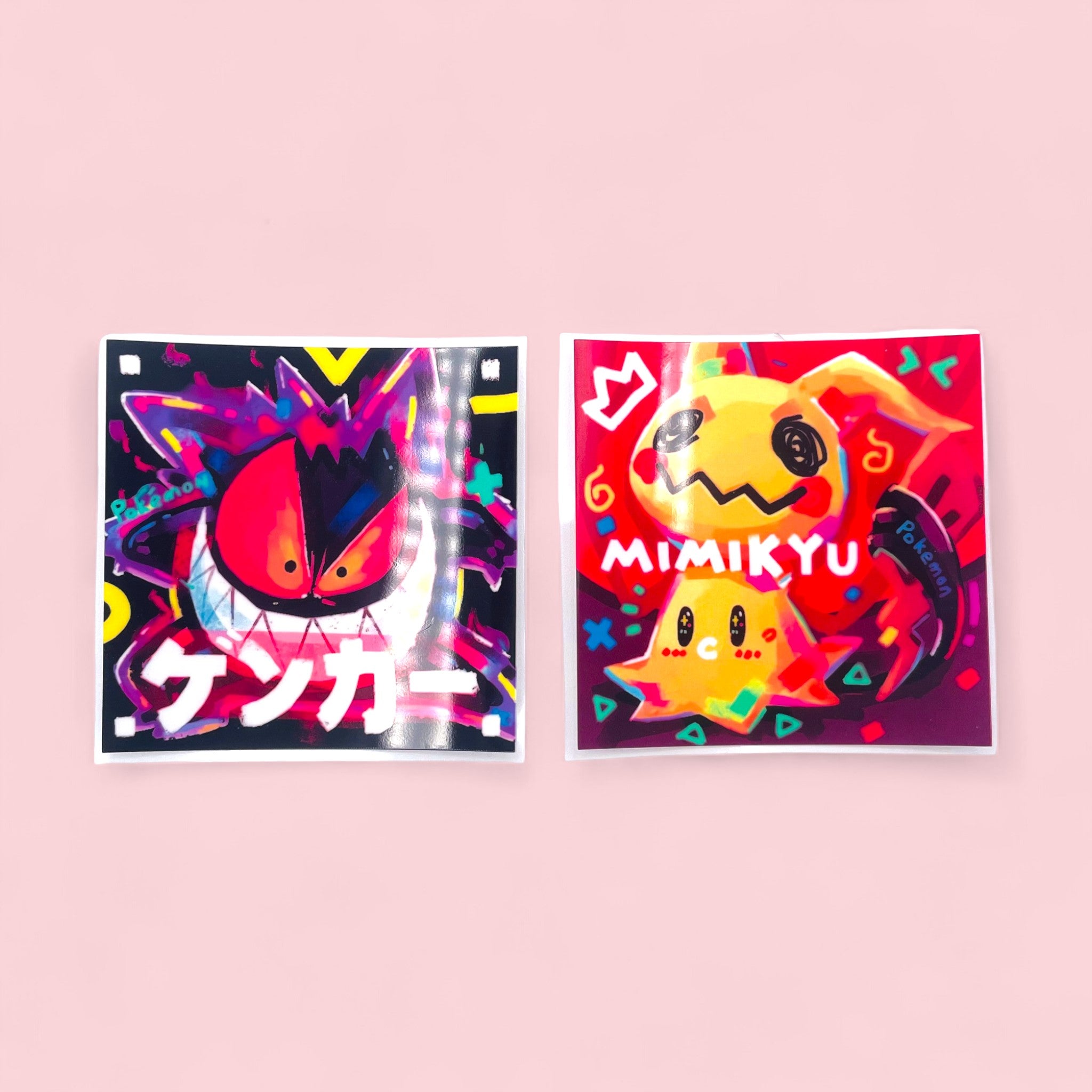 Gengar & Mimikyu Stickers • Kawaii Vinyl Decals