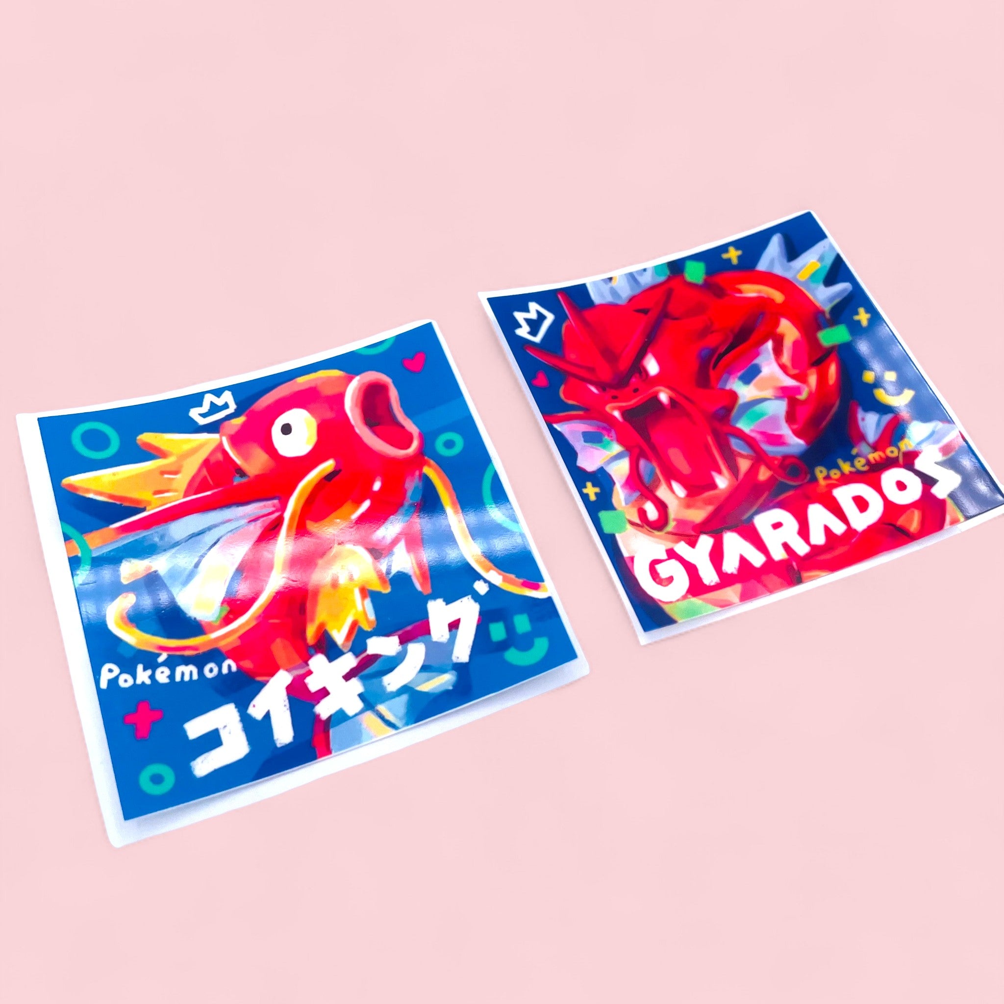 Magikarp & Red Gyarados Stickers • Kawaii Vinyl Decals