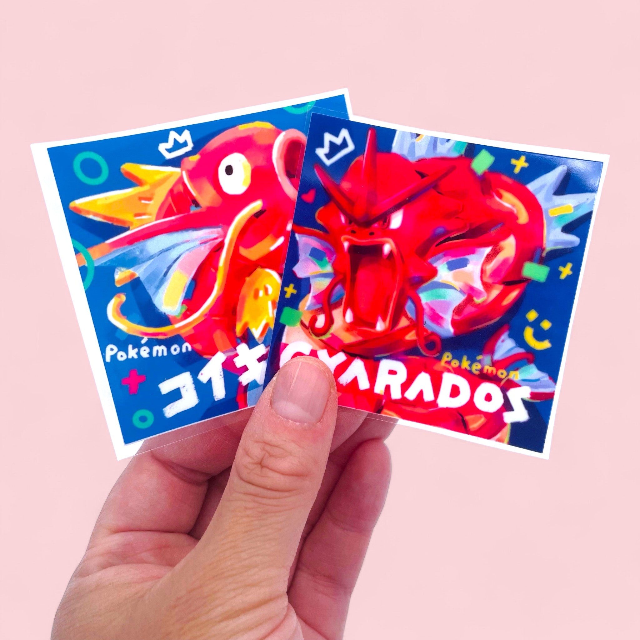 Magikarp & Red Gyarados Stickers • Kawaii Vinyl Decals