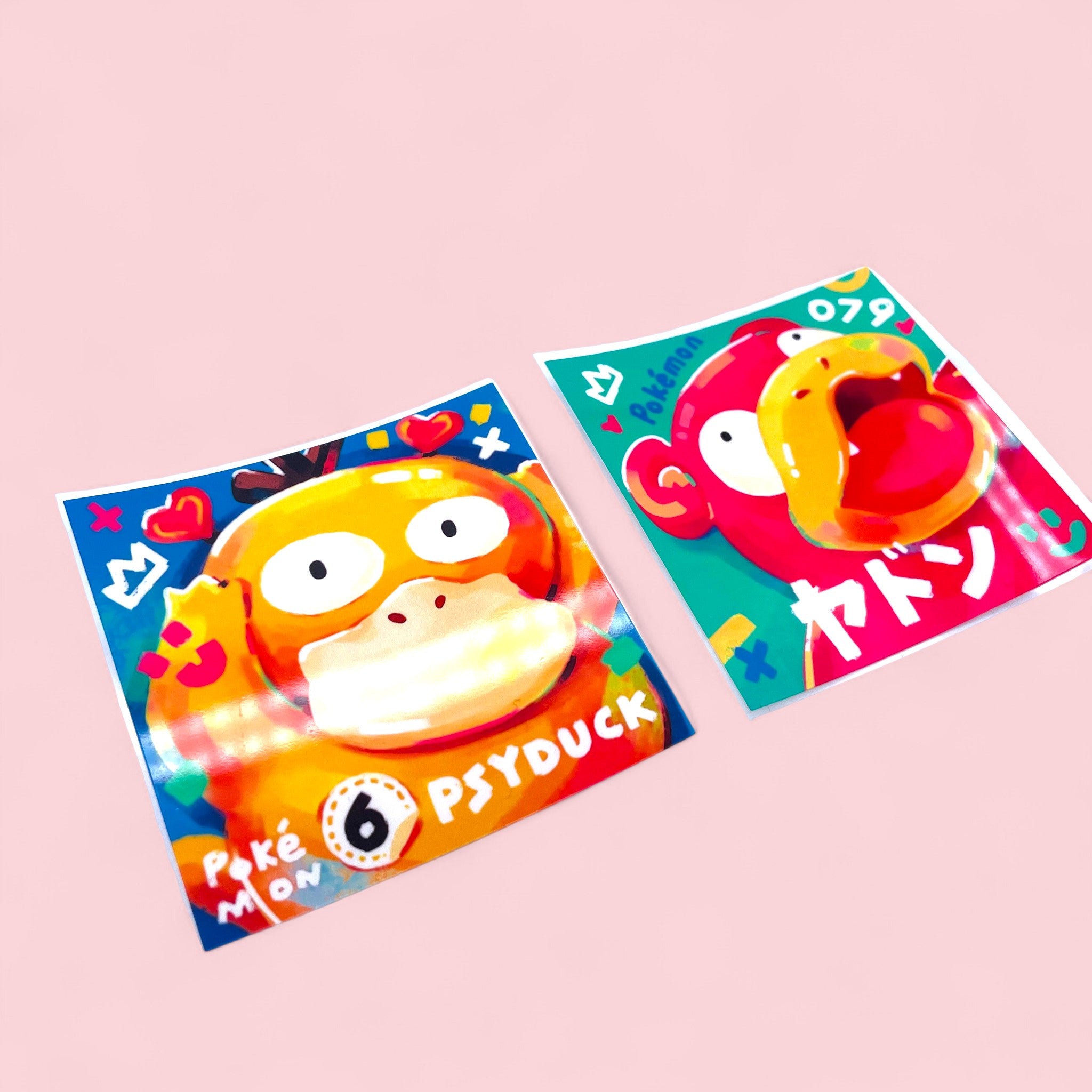 Psyduck & Slowpoke Stickers • Kawaii Vinyl Decals
