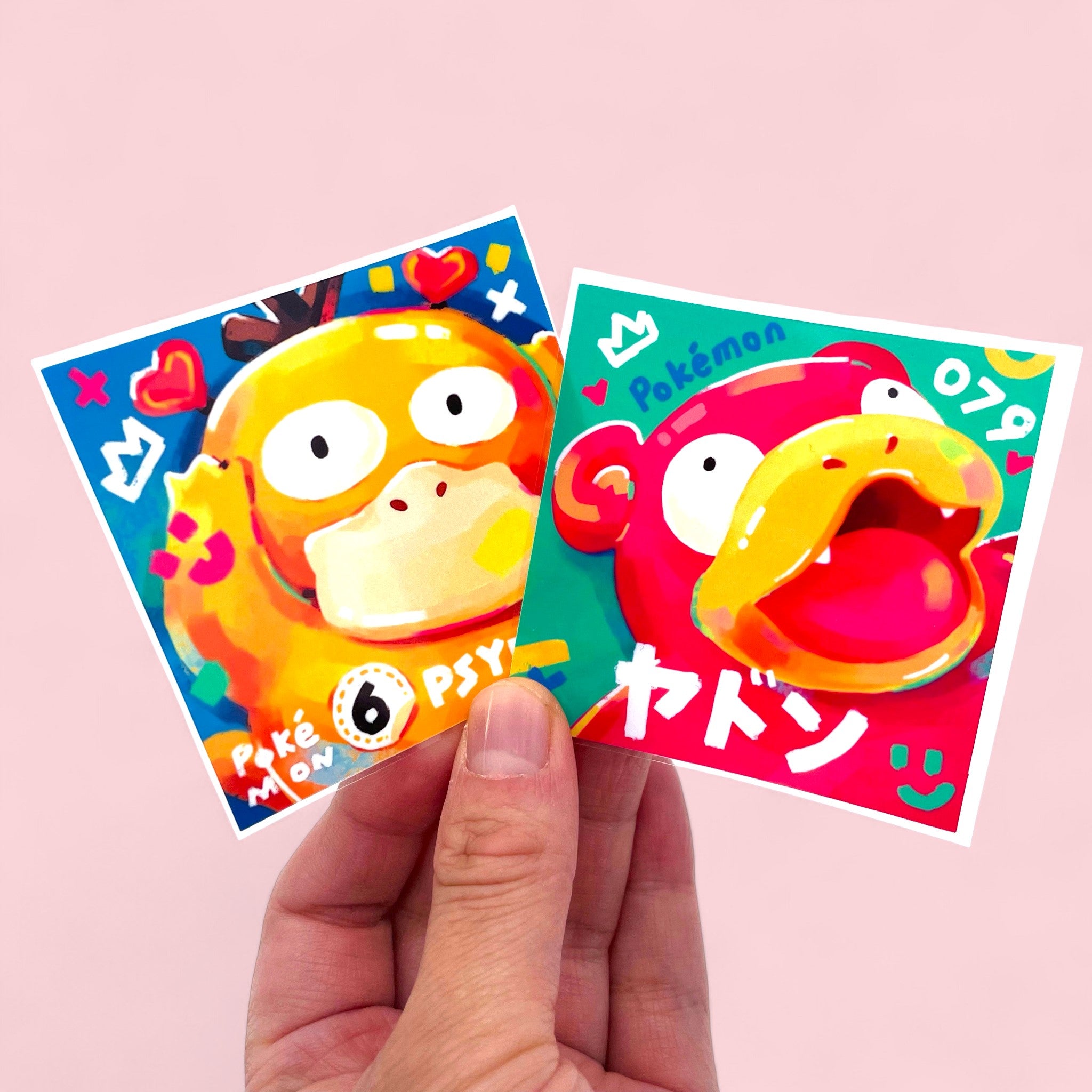Psyduck & Slowpoke Stickers • Kawaii Vinyl Decals