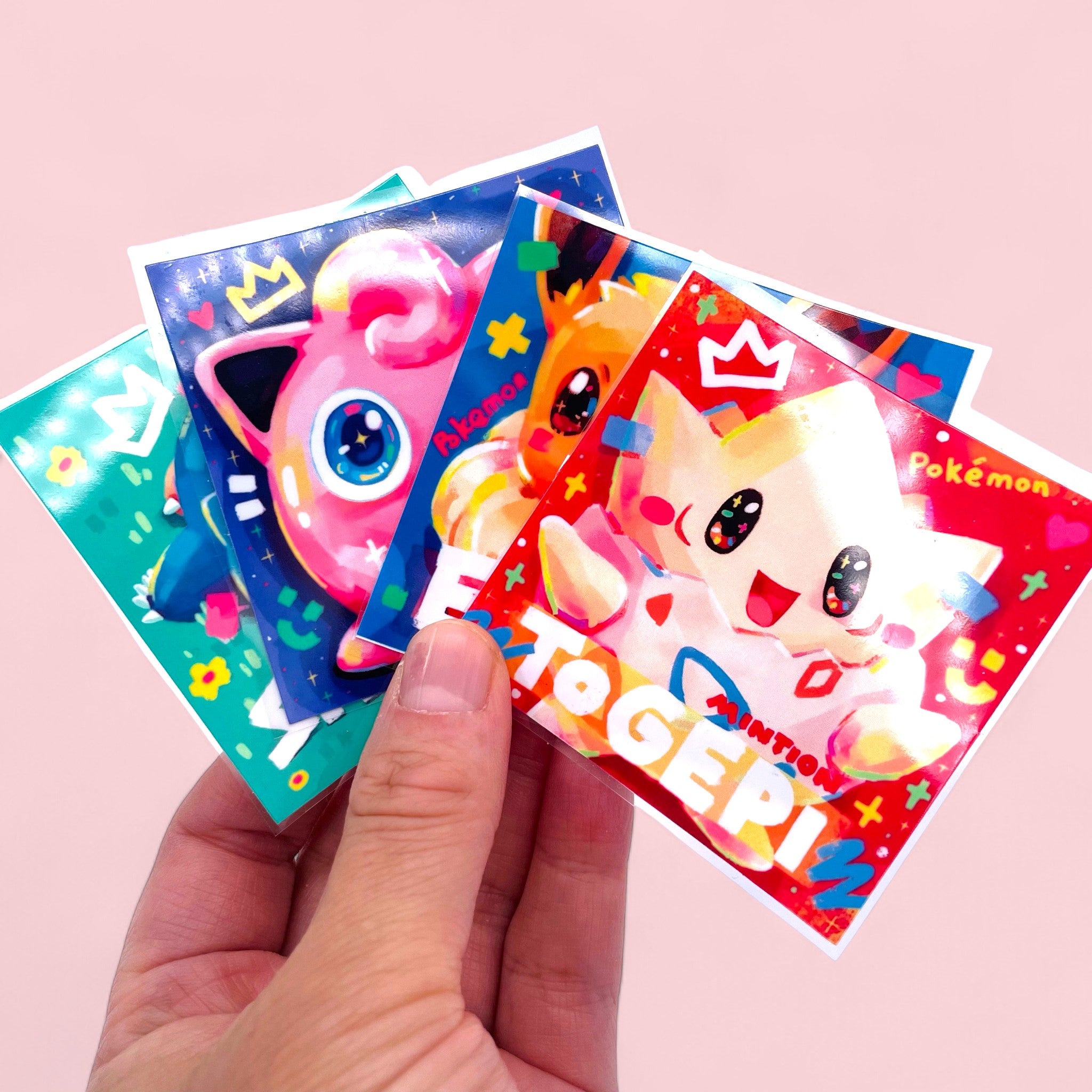 Togepi, Jigglypuff, Snorlax & Eevee Stickers • Kawaii Vinyl Decals