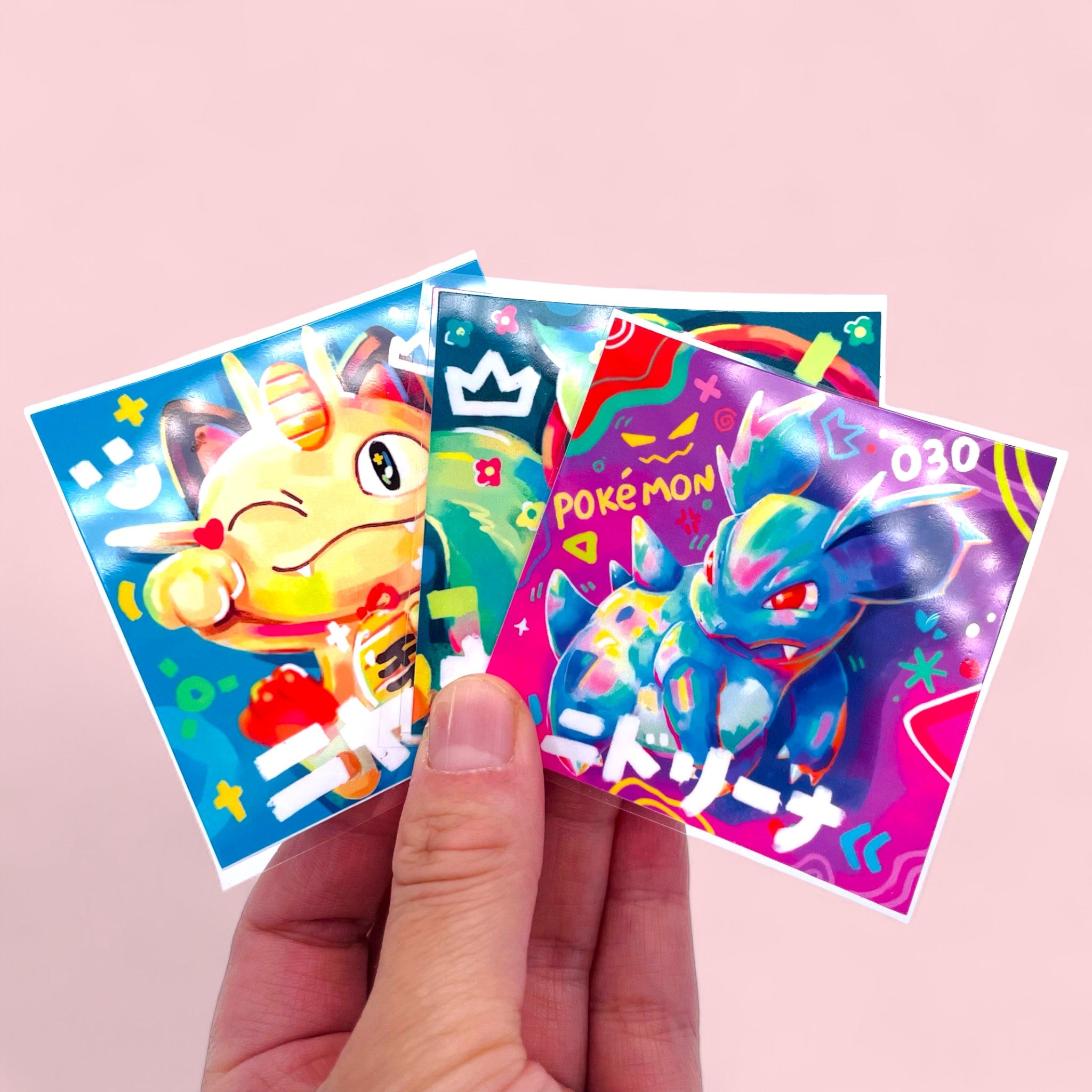 Meowth, Nidorina & Victreebel Stickers • Kawaii Vinyl Decals