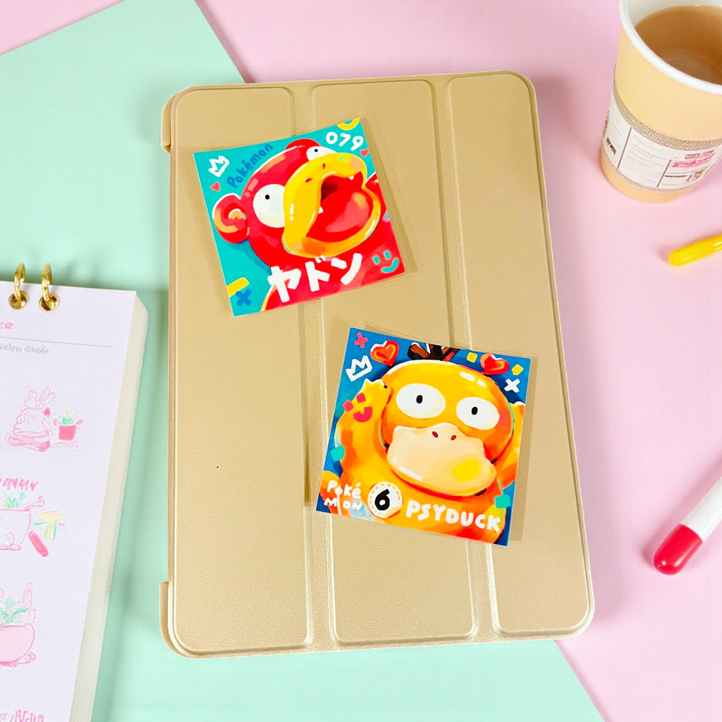 Psyduck & Slowpoke Stickers • Kawaii Vinyl Decals
