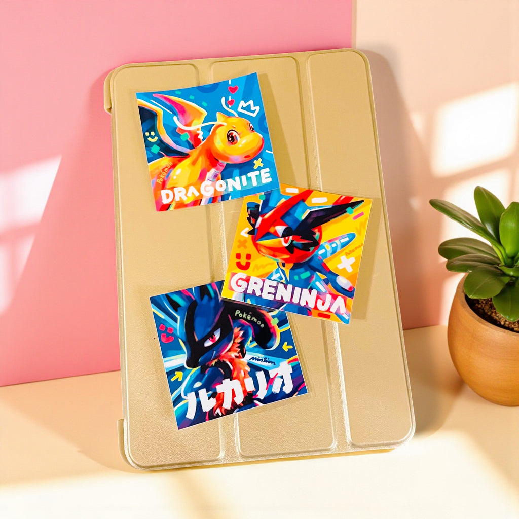 Lucario, Dragonite & Greninja Stickers • Kawaii Vinyl Decals