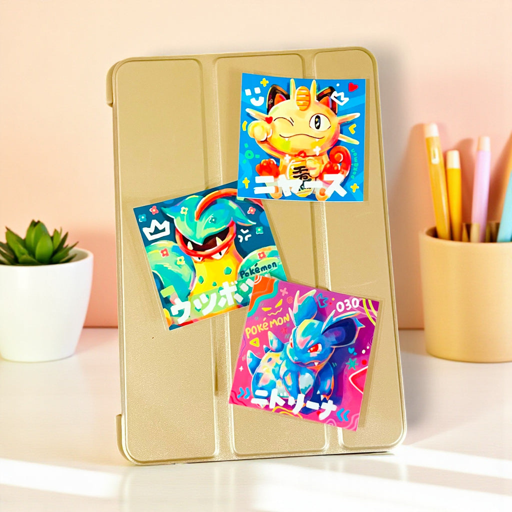 Meowth, Nidorina & Victreebel Stickers • Kawaii Vinyl Decals