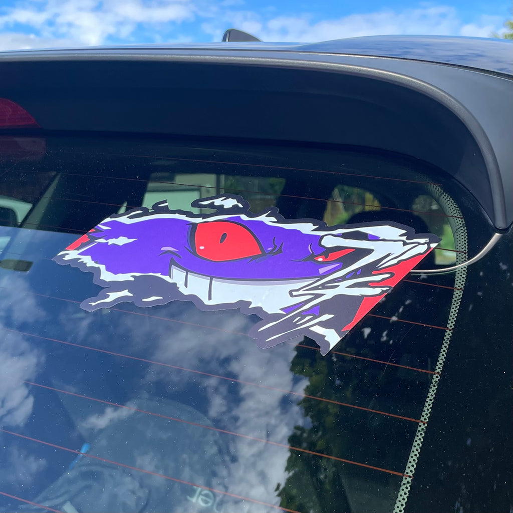 Gengar Peeking Car Decal • Large Premium Waterproof Vinyl Sticker