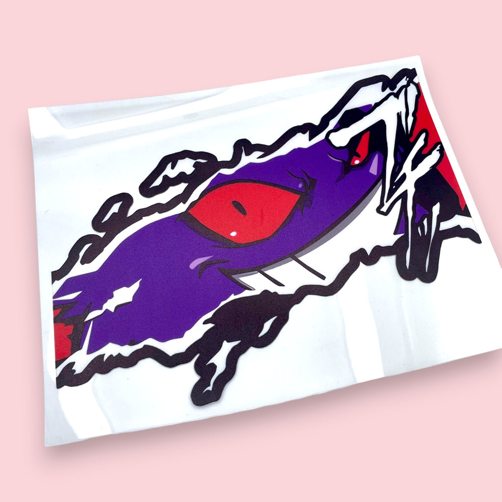 Gengar Peeking Car Decal • Large Premium Waterproof Vinyl Sticker