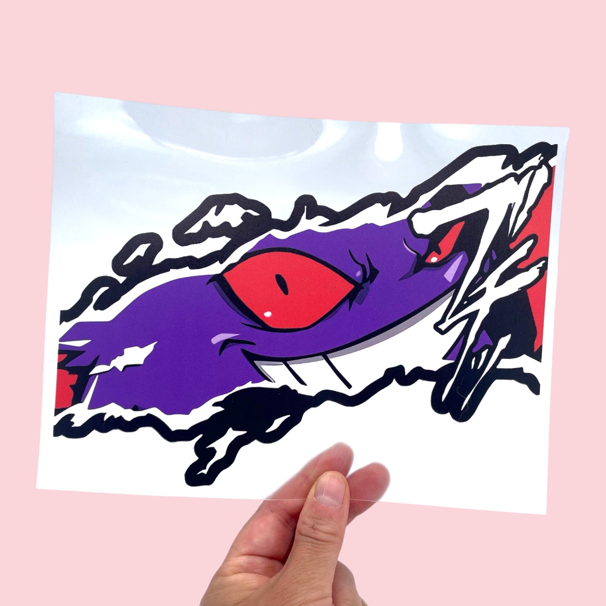 Gengar Peeking Car Decal • Large Premium Waterproof Vinyl Sticker