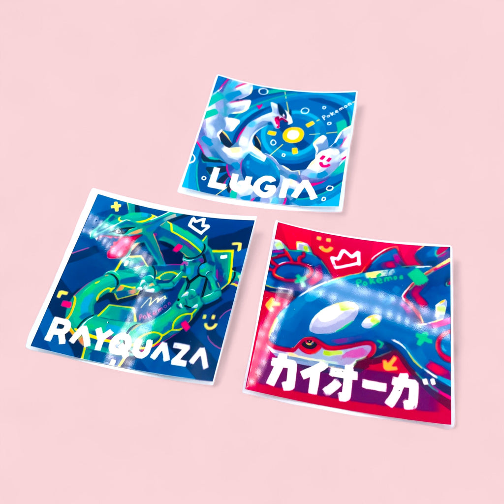 Lugia, Rayquaza & Kyogre Stickers • Kawaii Vinyl Decals