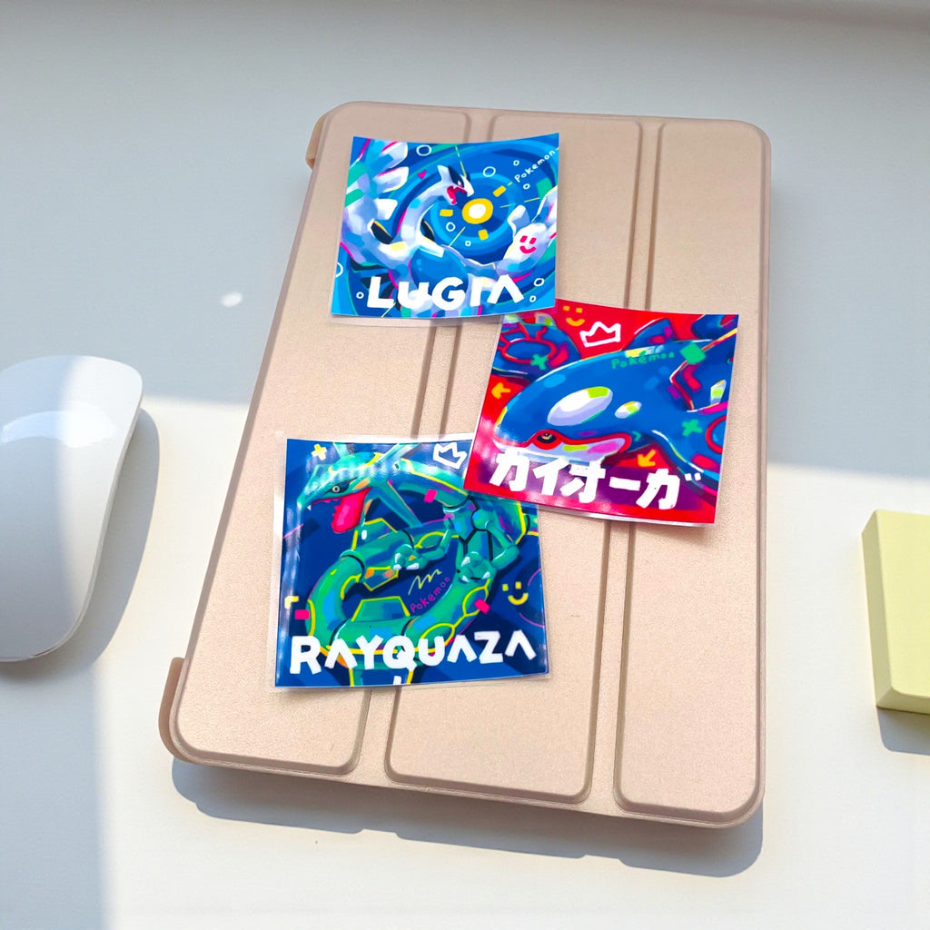 Lugia, Rayquaza & Kyogre Stickers • Kawaii Vinyl Decals