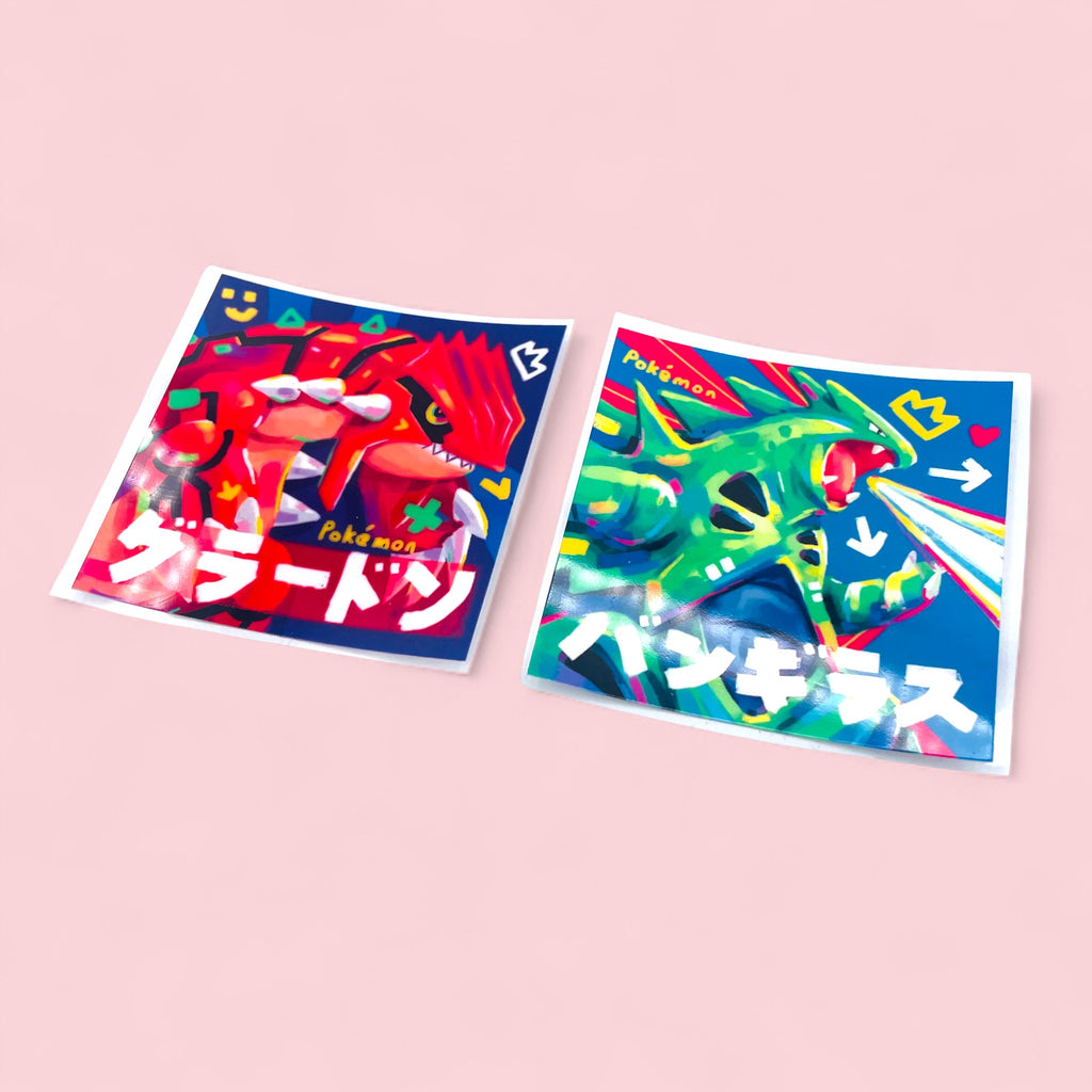 Groudon & Tyranitar Stickers • Kawaii Vinyl Decals