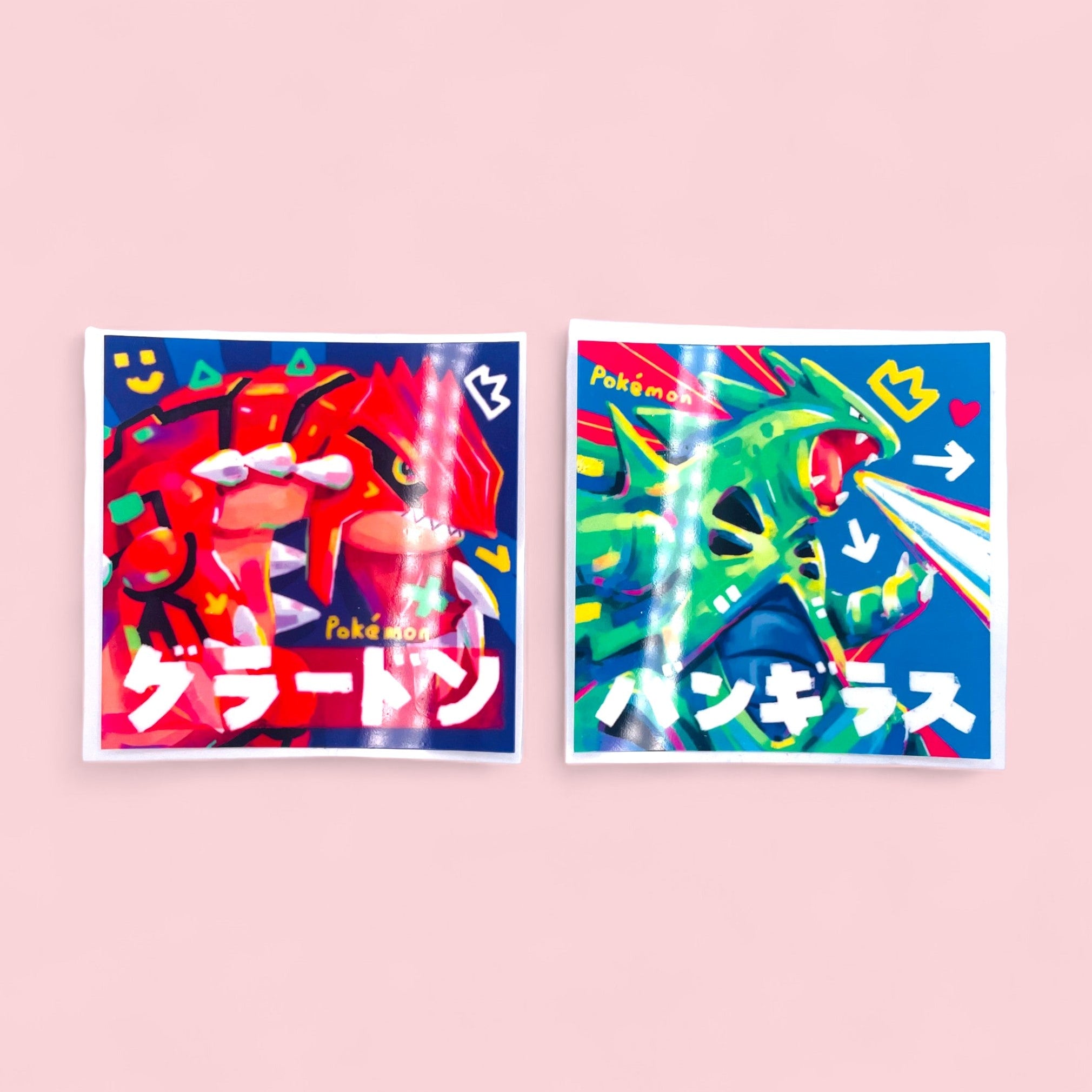 Groudon & Tyranitar Stickers • Kawaii Vinyl Decals
