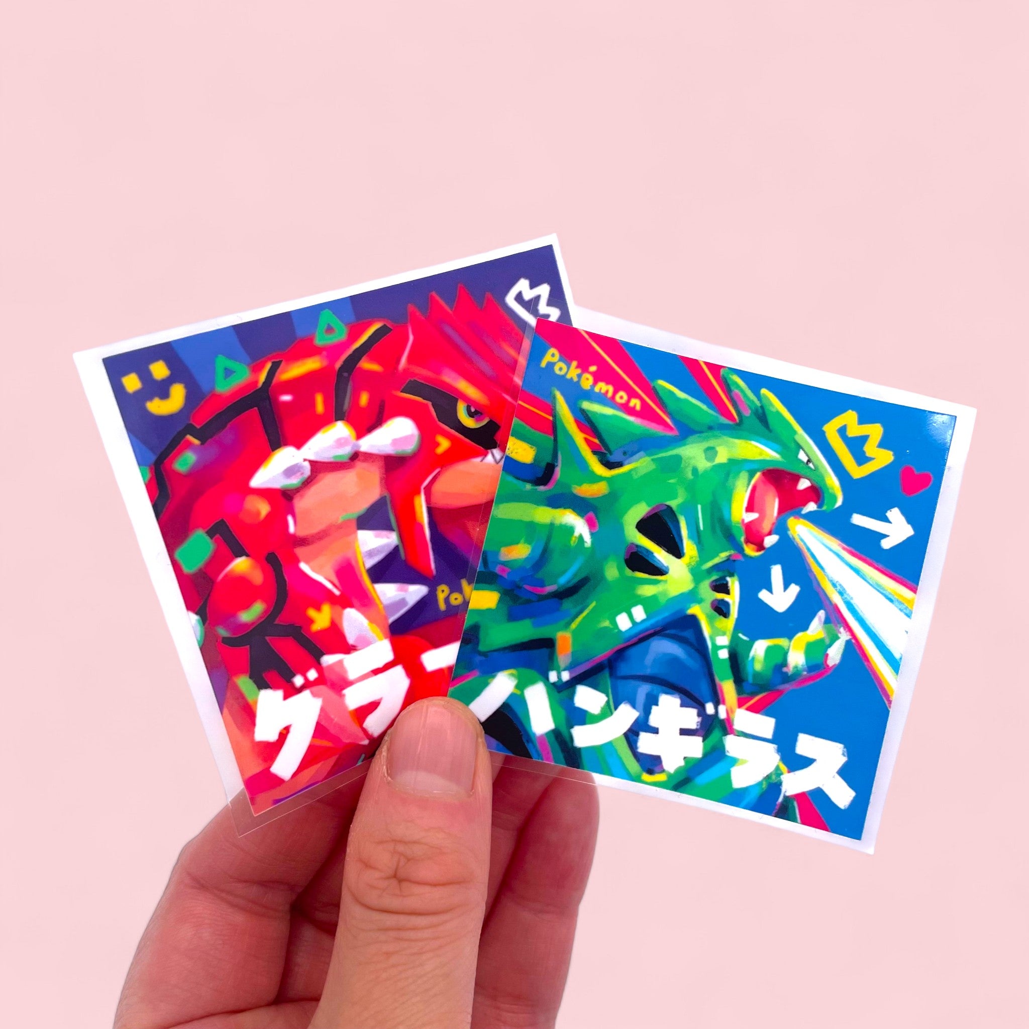 Groudon & Tyranitar Stickers • Kawaii Vinyl Decals