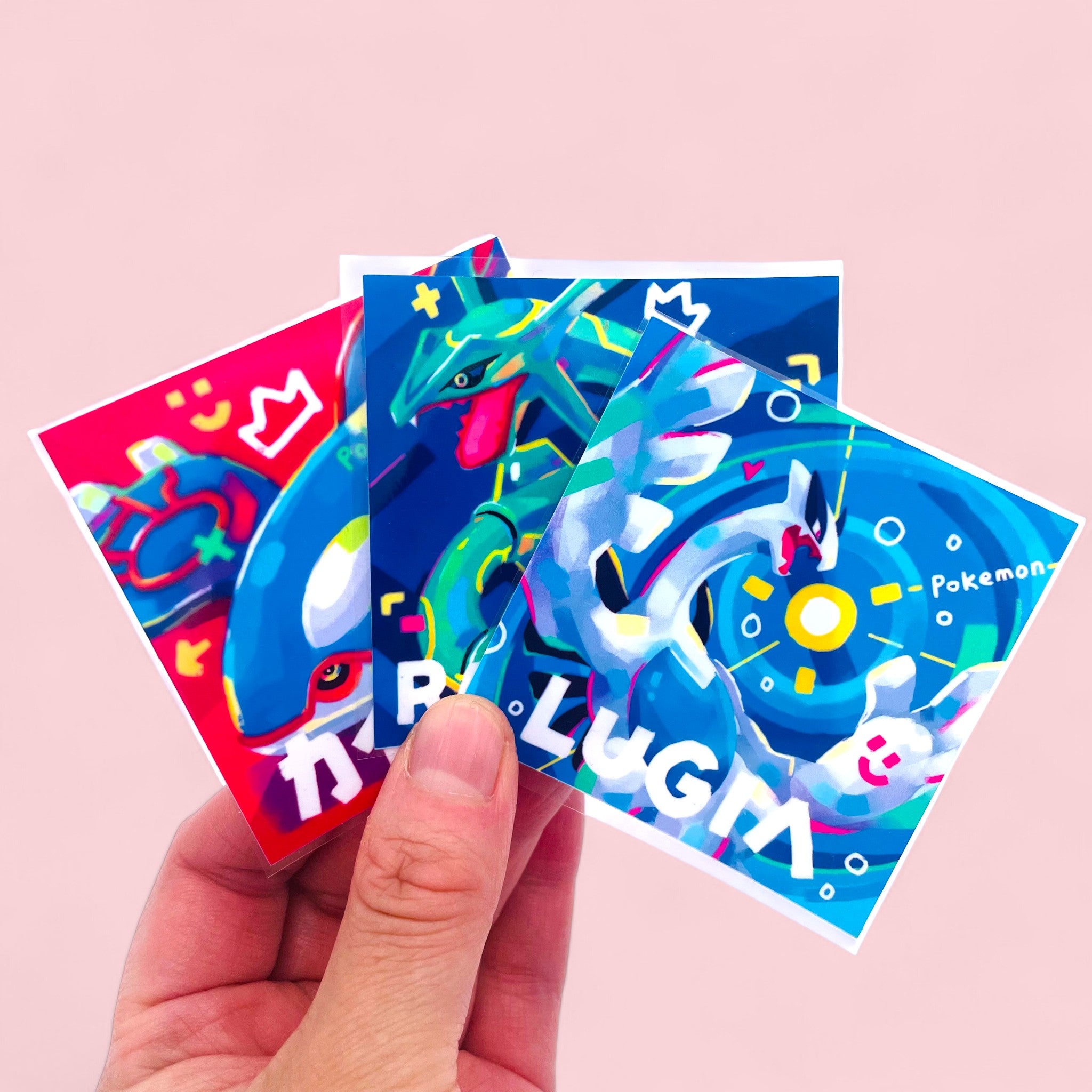 Lugia, Rayquaza & Kyogre Stickers • Kawaii Vinyl Decals