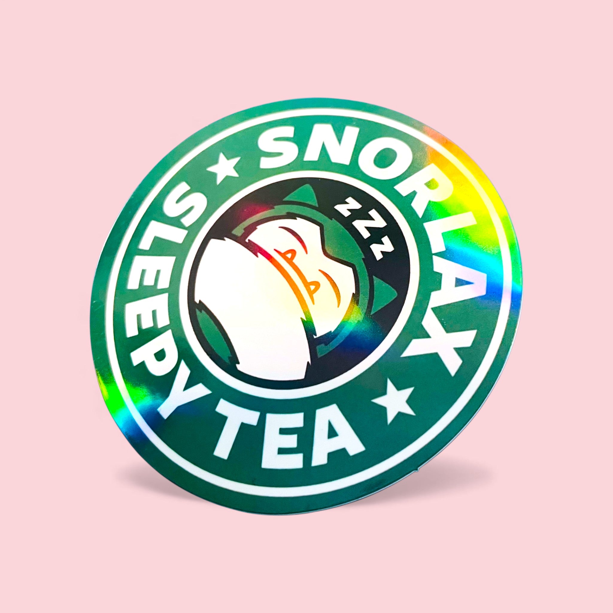 Large Snorlax Sleepy Cafe Holographic Sticker