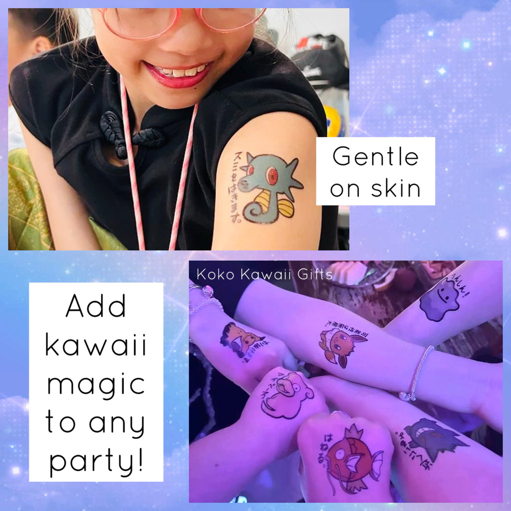 Japanese Pokemon Party Favors Temporary Tattoos Cosplay