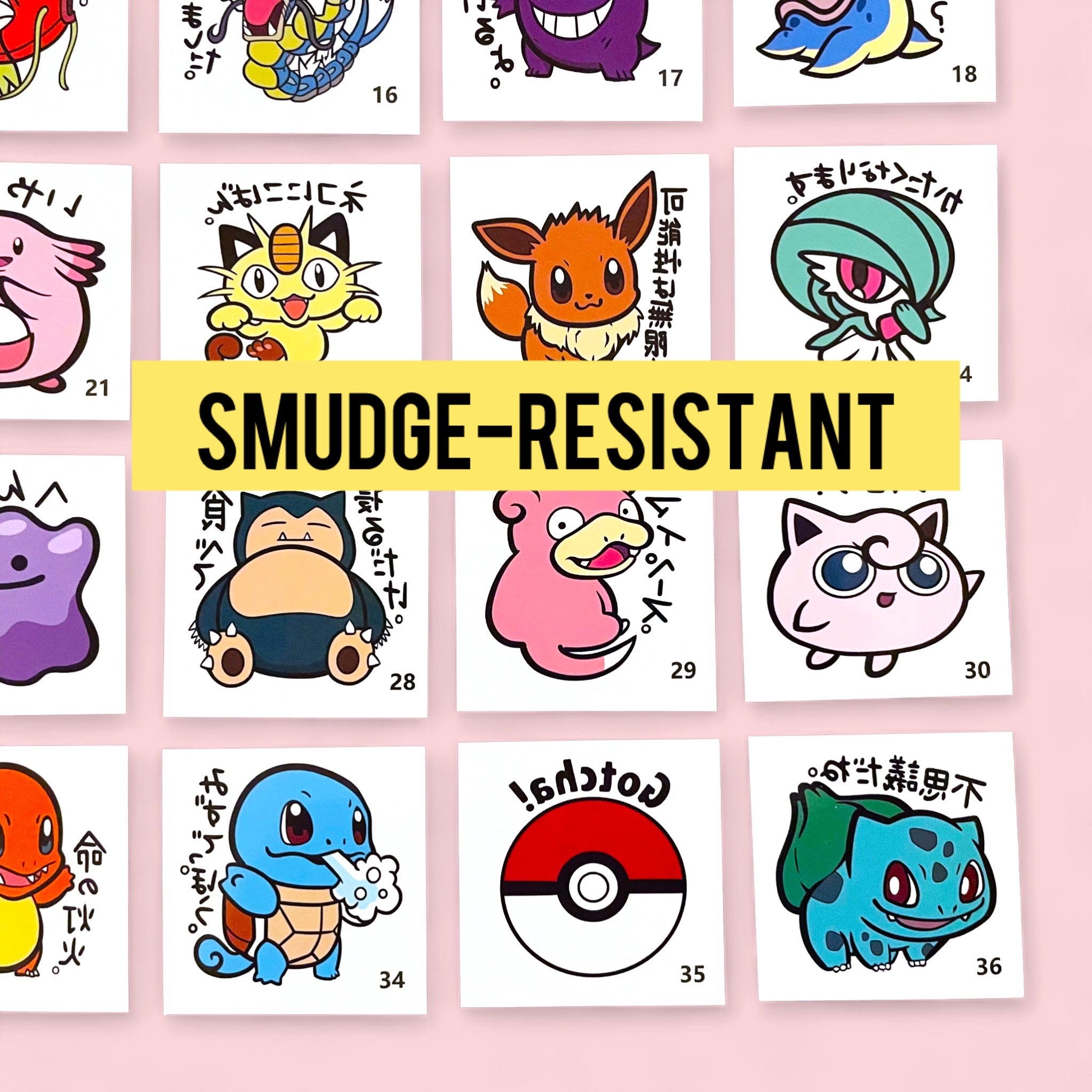 Japanese Pokemon Party Favors Temporary Tattoos Cosplay Gift