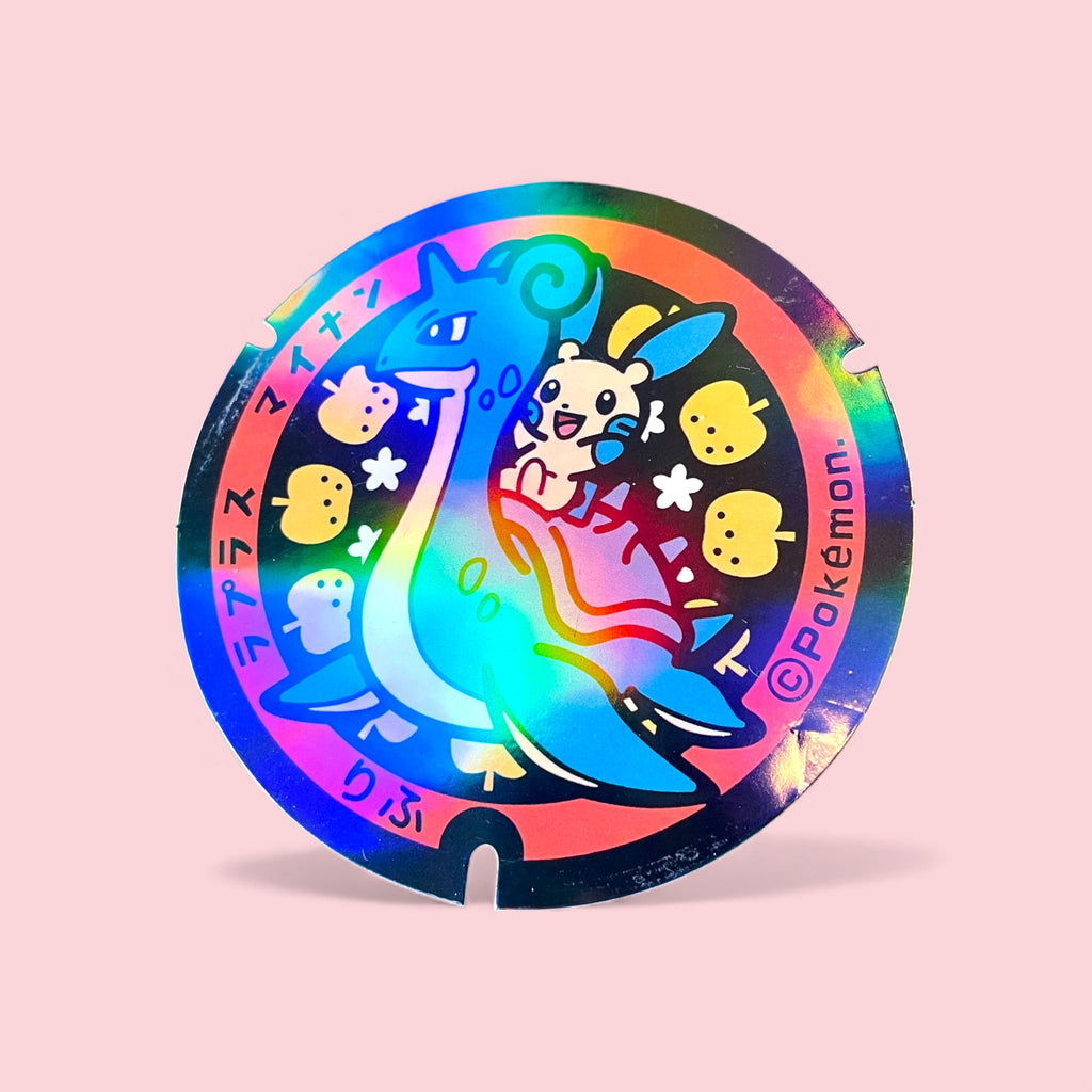 Lapras Poke-Lid Holographic Stickers Japan Minun Decal