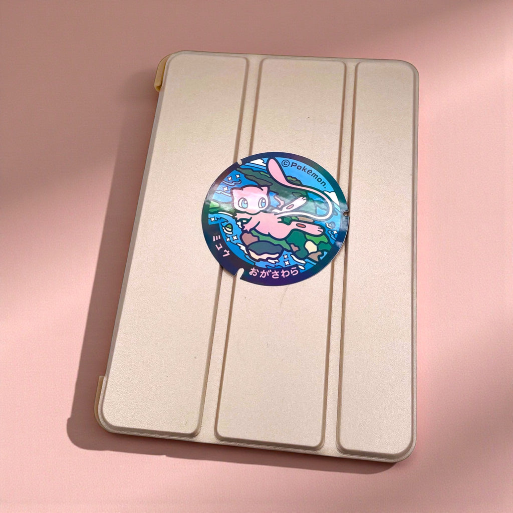 Large Mew Poke-Lid Sticker (Ogasawara, Japan) on iPad Tablet