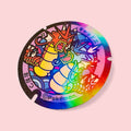 Large Red Gyarados & Gyarados Poke-Lid Sticker (Otsu, Japan)