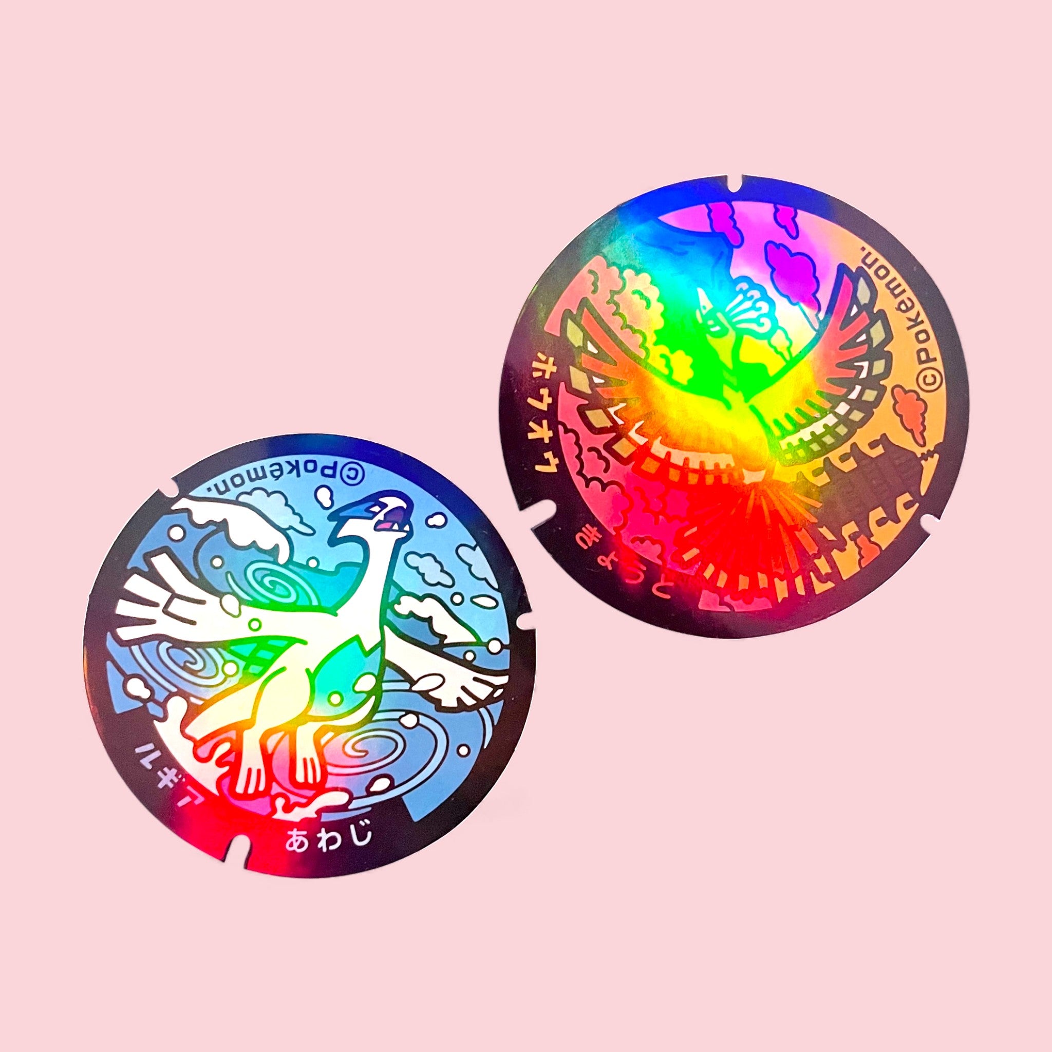 Lugia Hooh Pokelid Japan Stickers Large Collector Holographic Decals