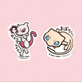 Mew and Mewtwo B-side Label Japanese Stickers
