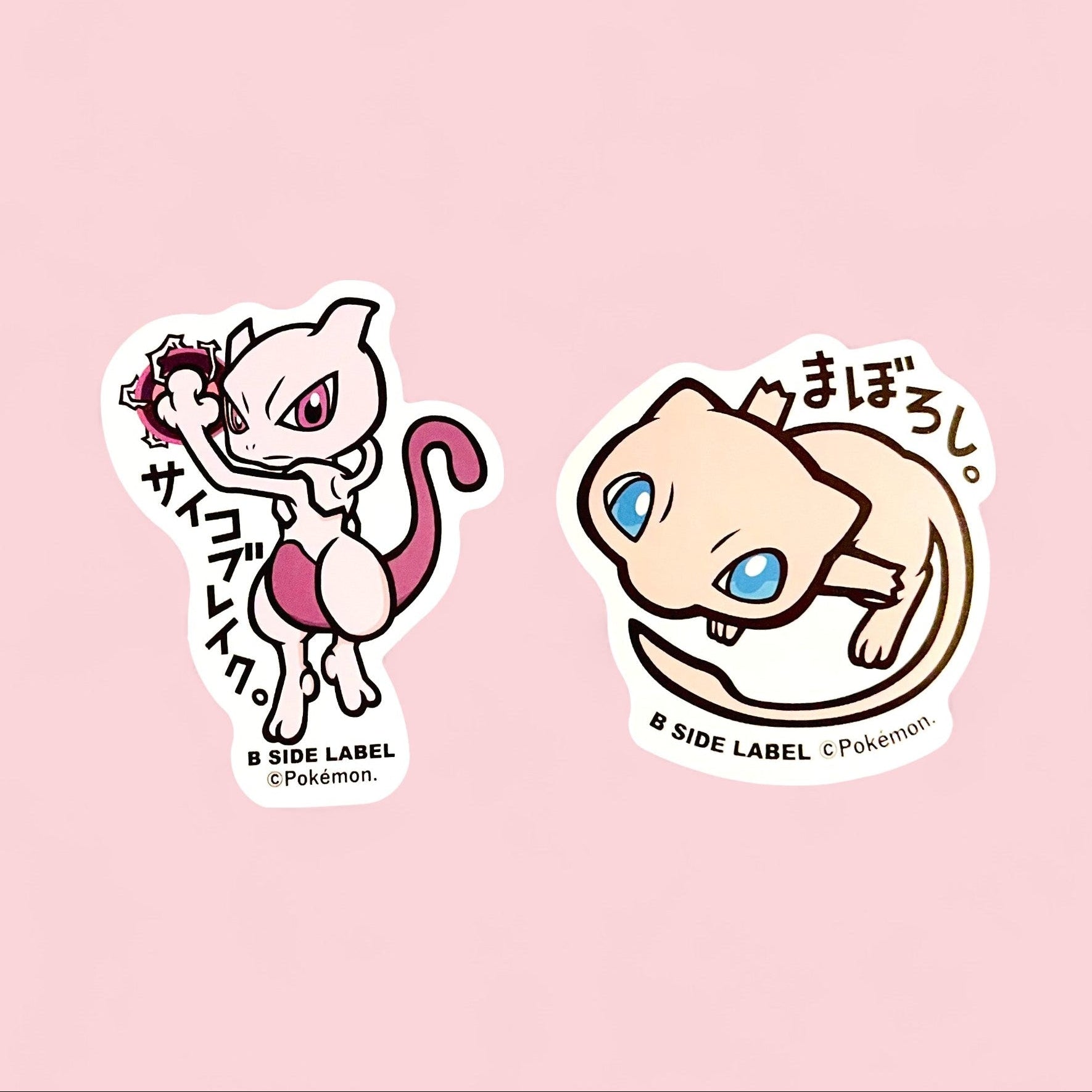 Mew and Mewtwo B-side Label Japanese Stickers