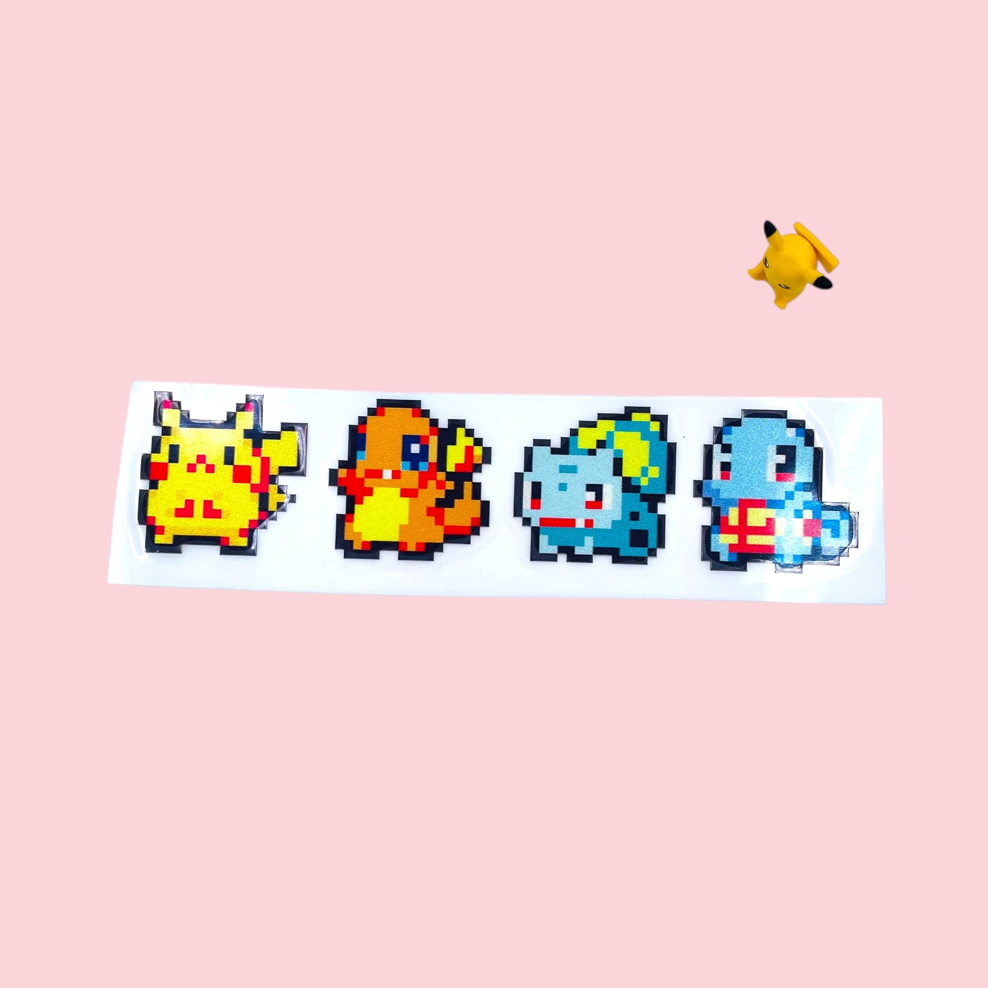 Pikachu Charmander Bulbasaur Squirtle Gen 1 Starters 8Bit Retro Gaming Vinyl Sticker
