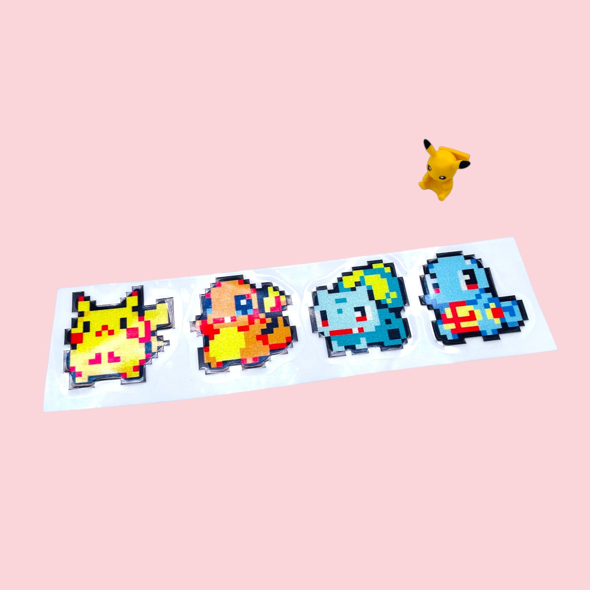 Pikachu Charmander Bulbasaur Squirtle Gen 1 Starters 8Bit Retro Gaming Vinyl Sticker Car Decal
