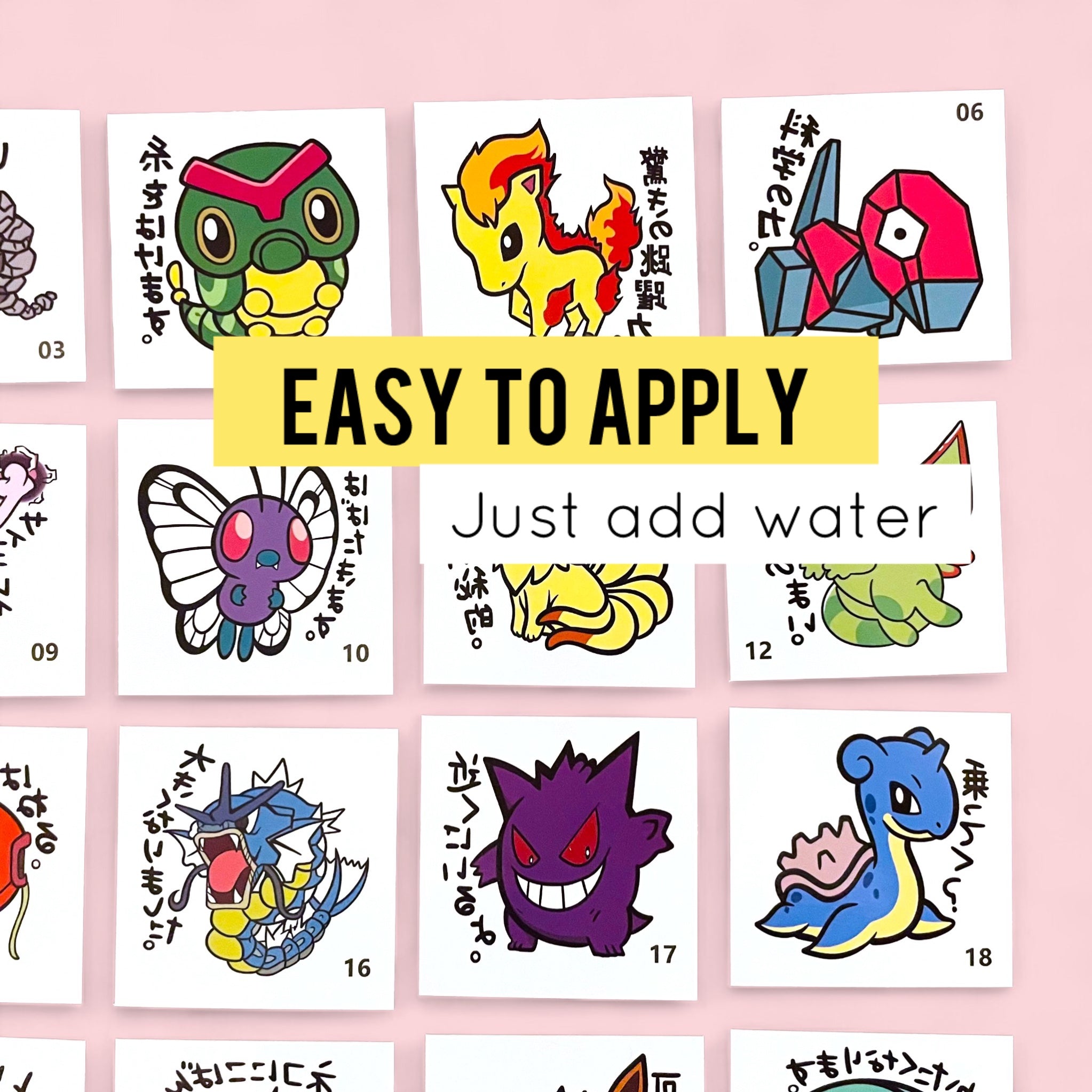 Pokemon Party Favors Temporary Tattoos Cosplay