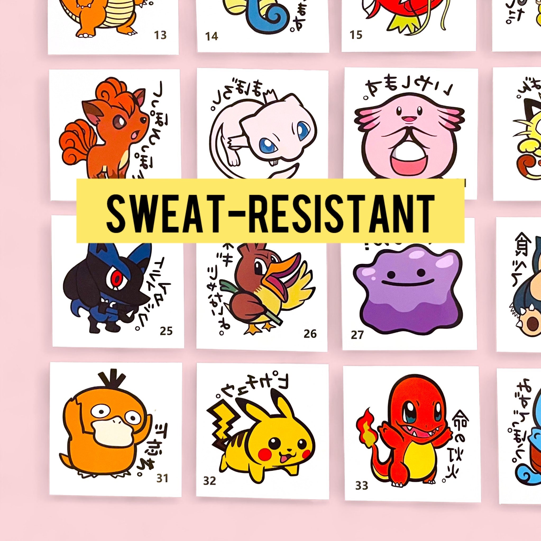 Pokemon Party Favors Temporary Tattoos Cosplay Gift