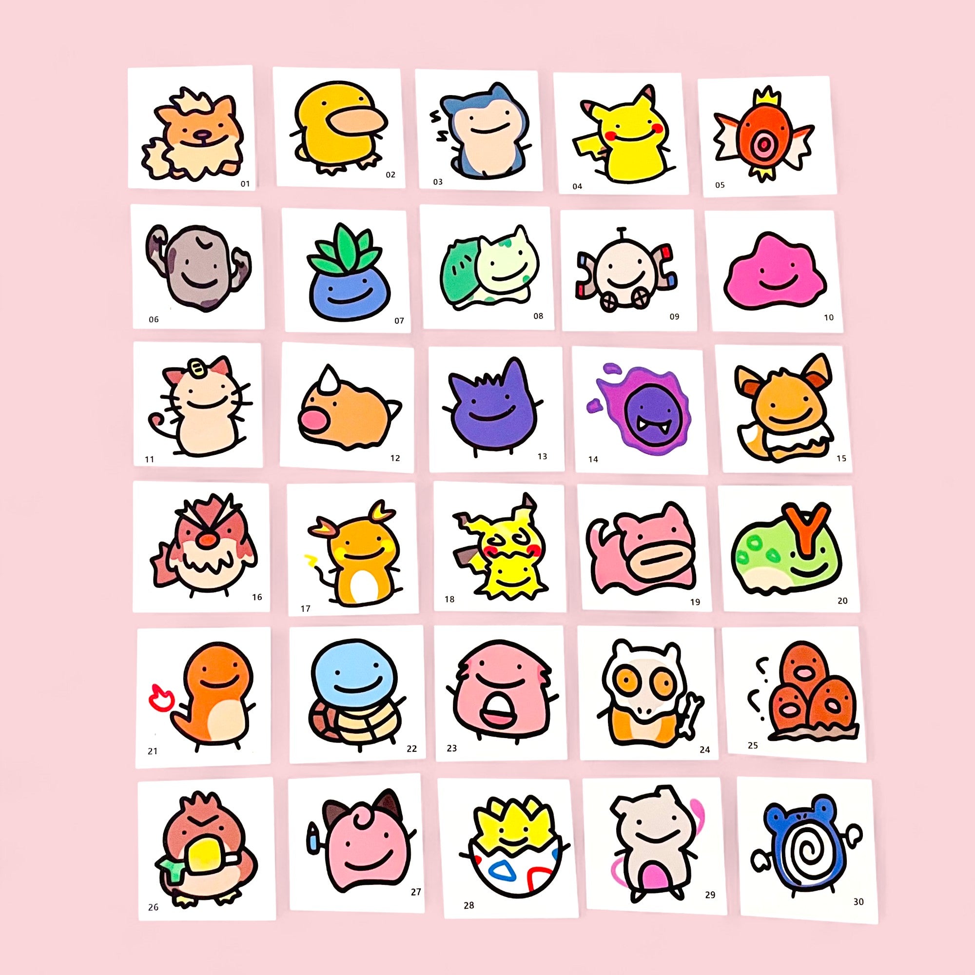 Pokemon Party Favors Temporary Tattoos Funny Chibi Art