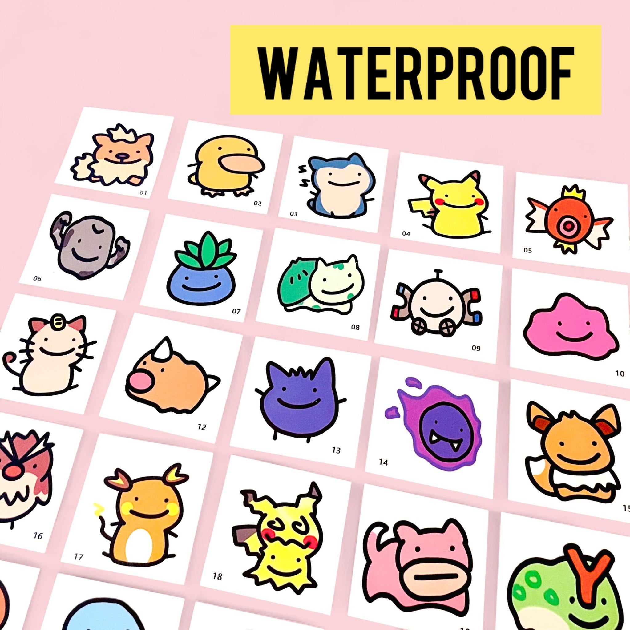 Pokemon Temporary Tattoos Custom Chibi Art