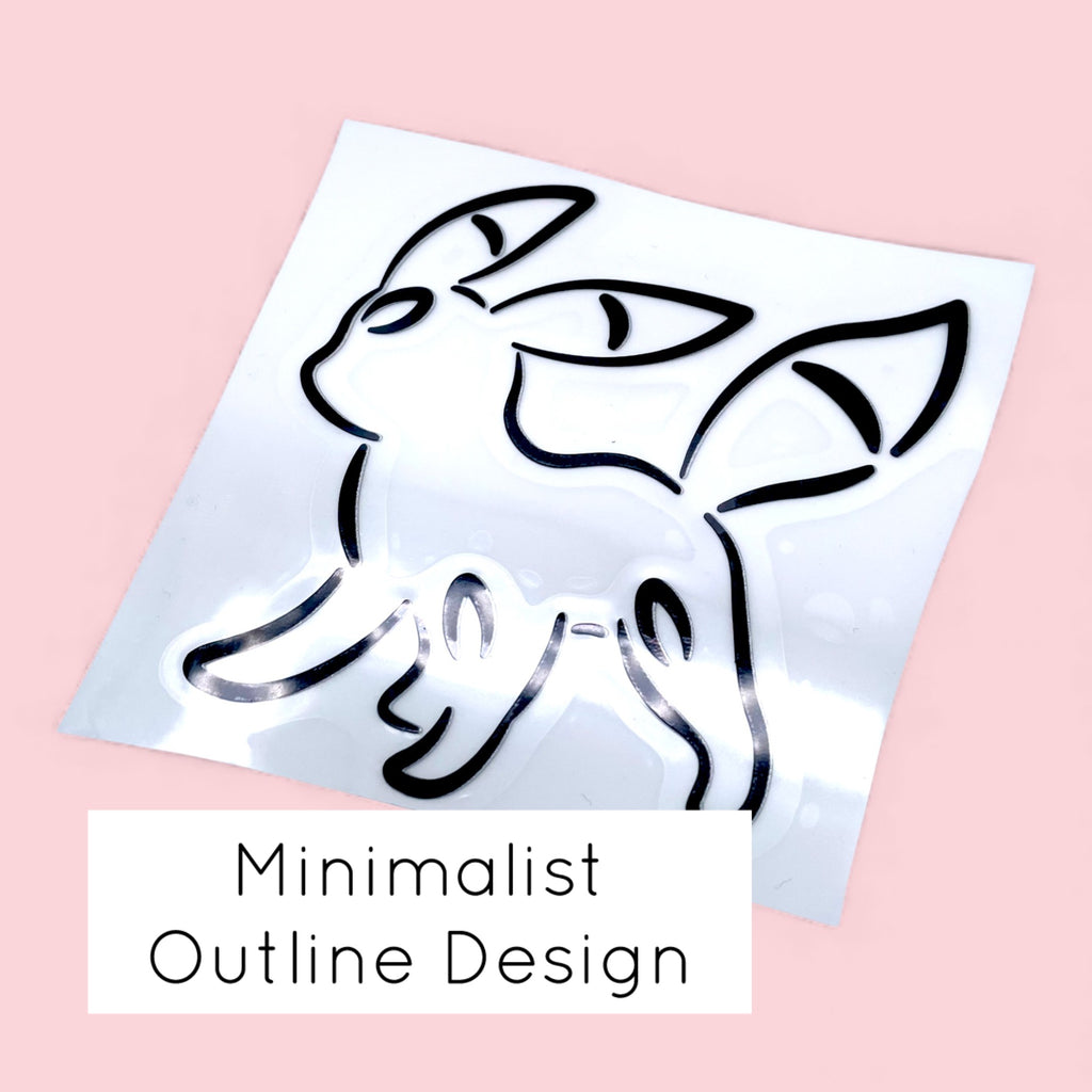 Umbreon Car Decal Minimalist Vinyl Sticker Sideview